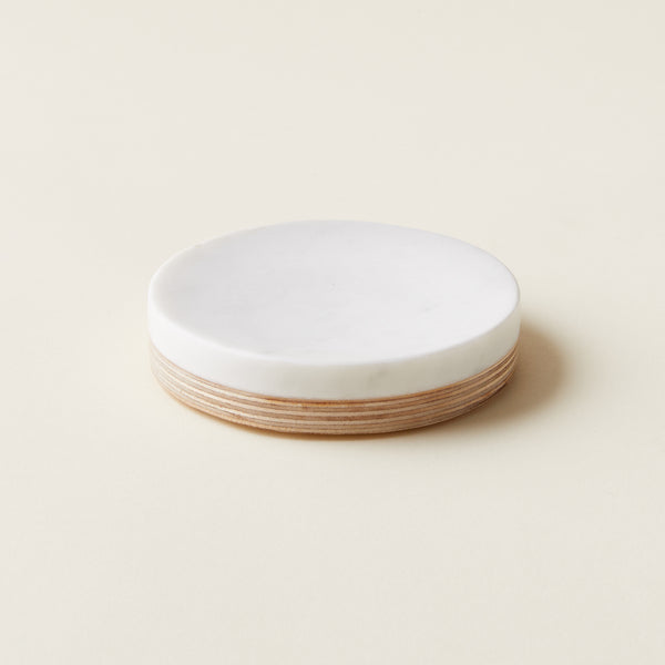 Marble and Wood Soap Dish