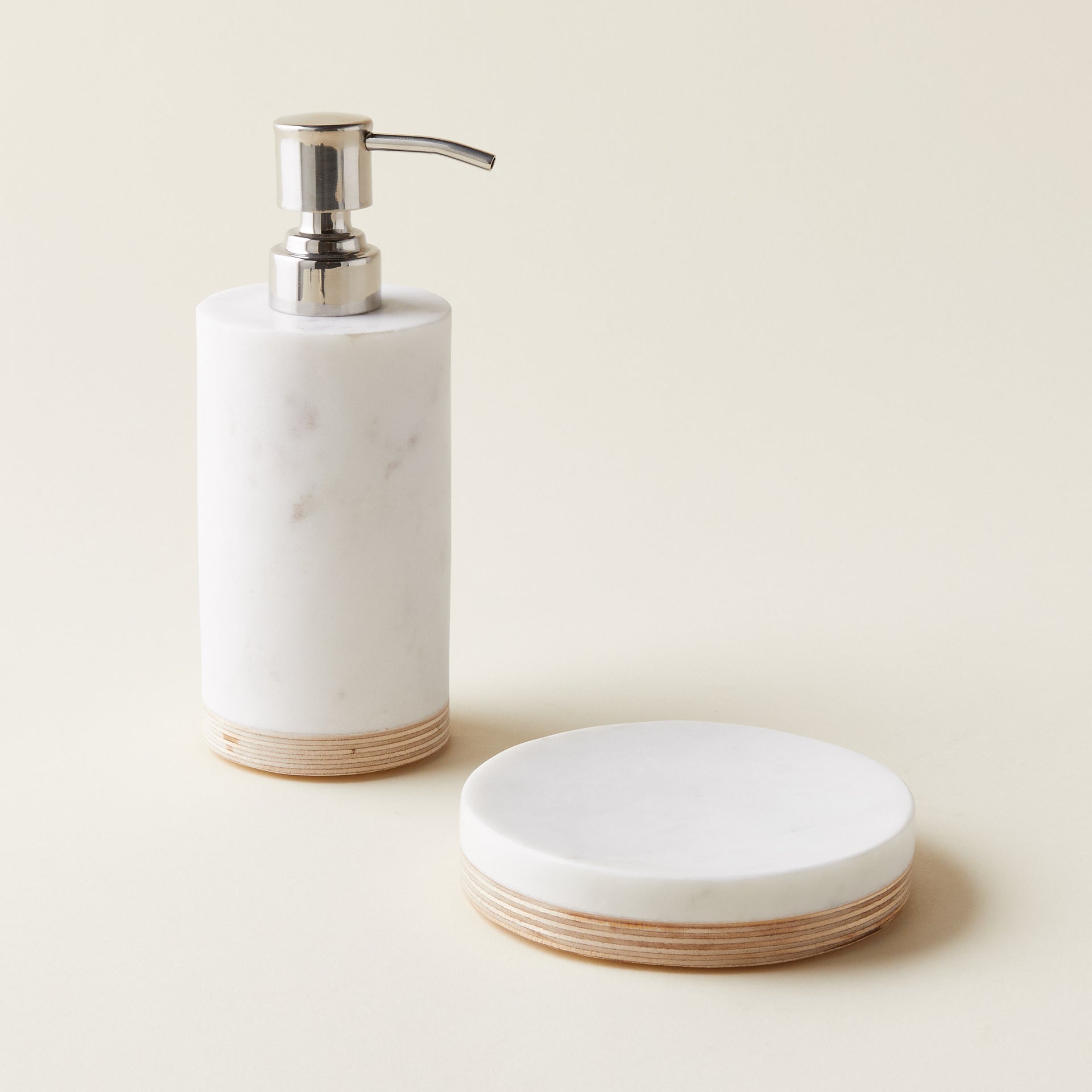 Marble and Wood Soap Dish