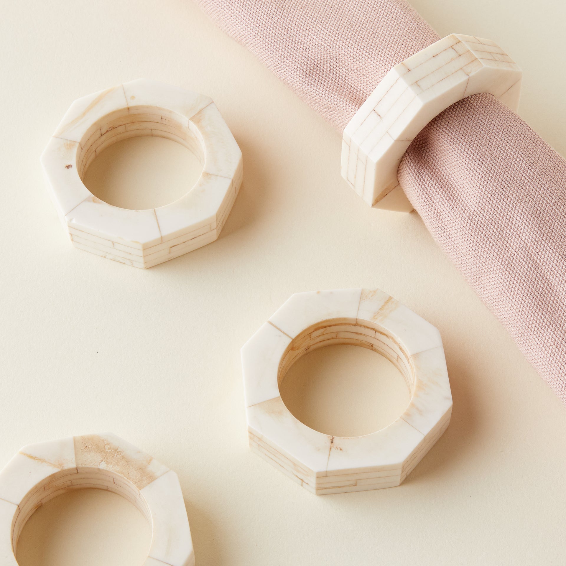 Octagon Napkin Ring Set