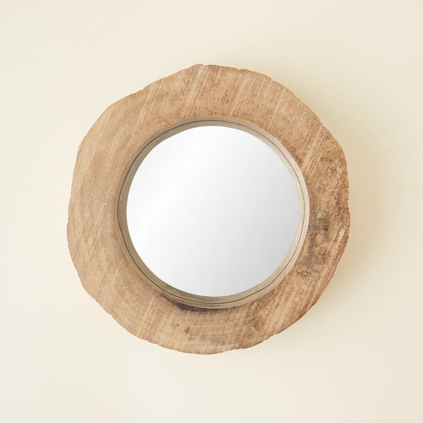 Organic Shaped Wood Mirror