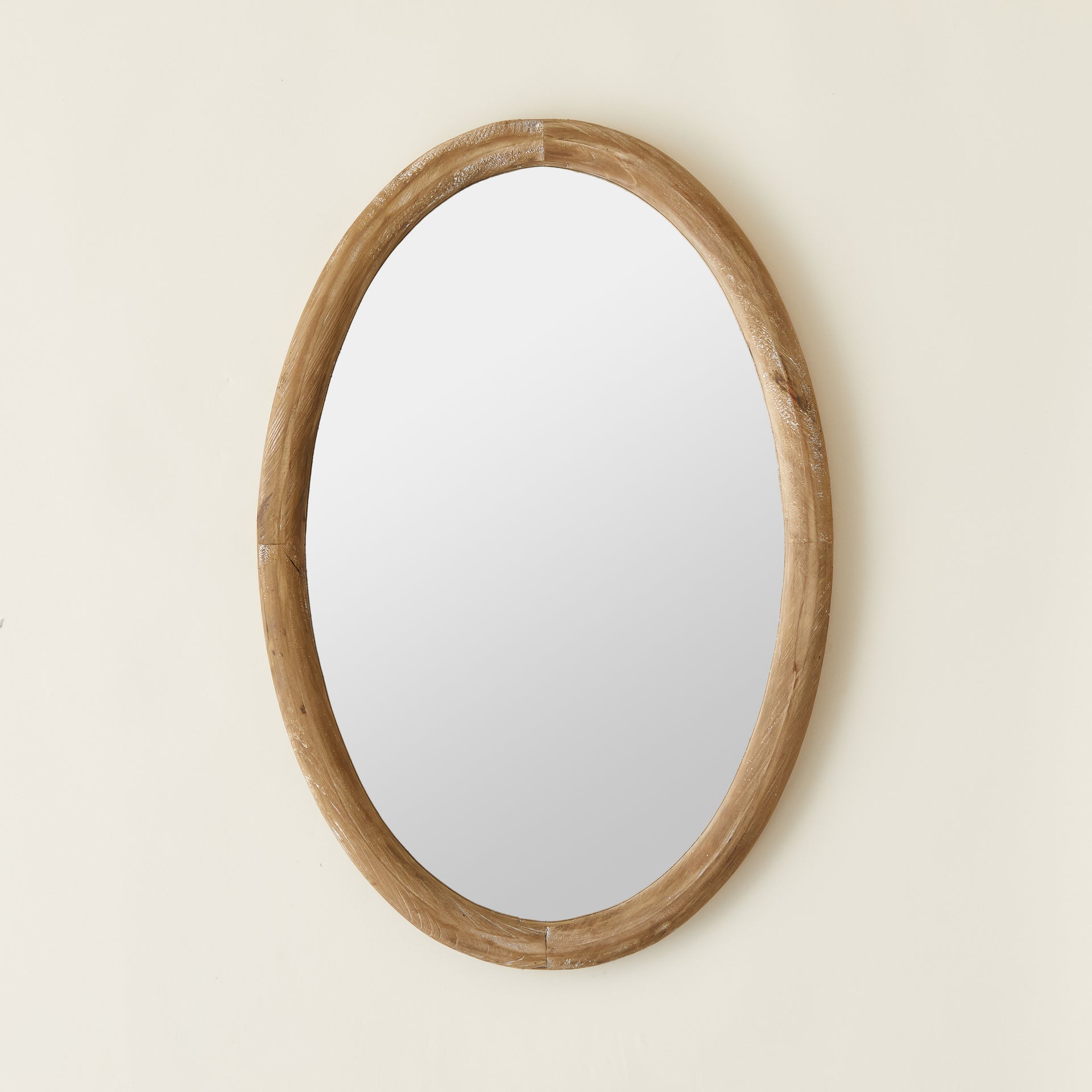 Oval Wooden Mirror