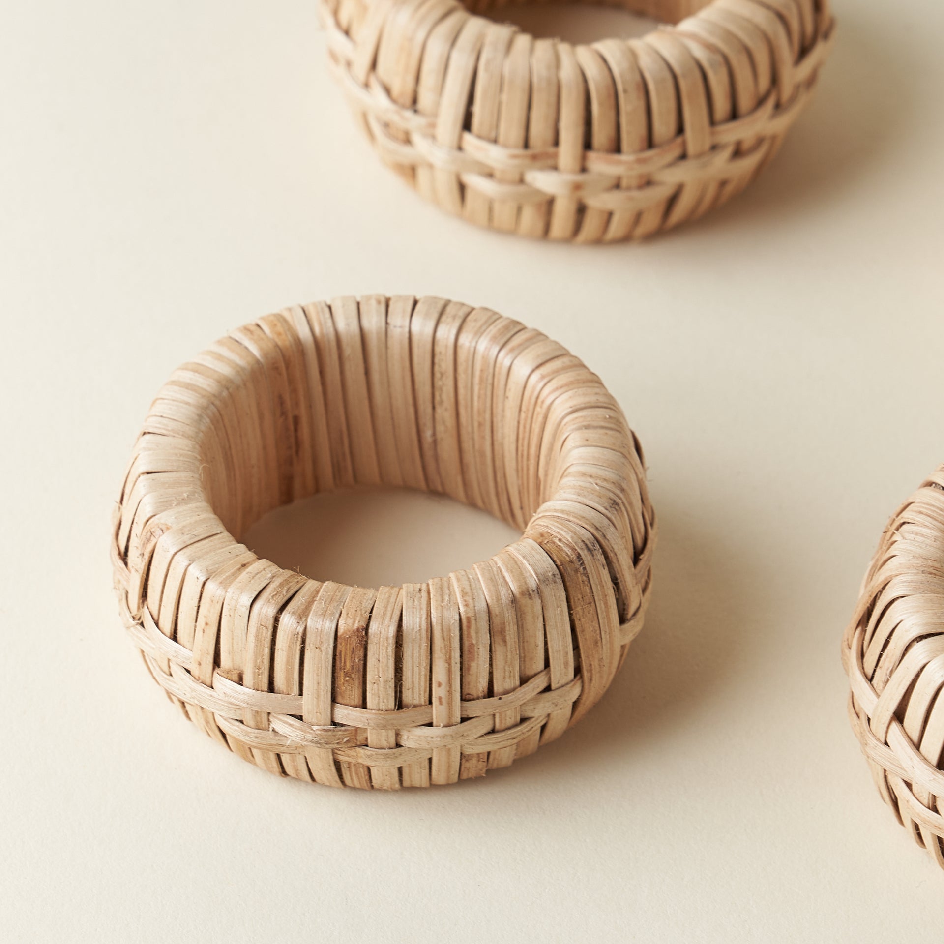 Rattan Napkin Ring Set