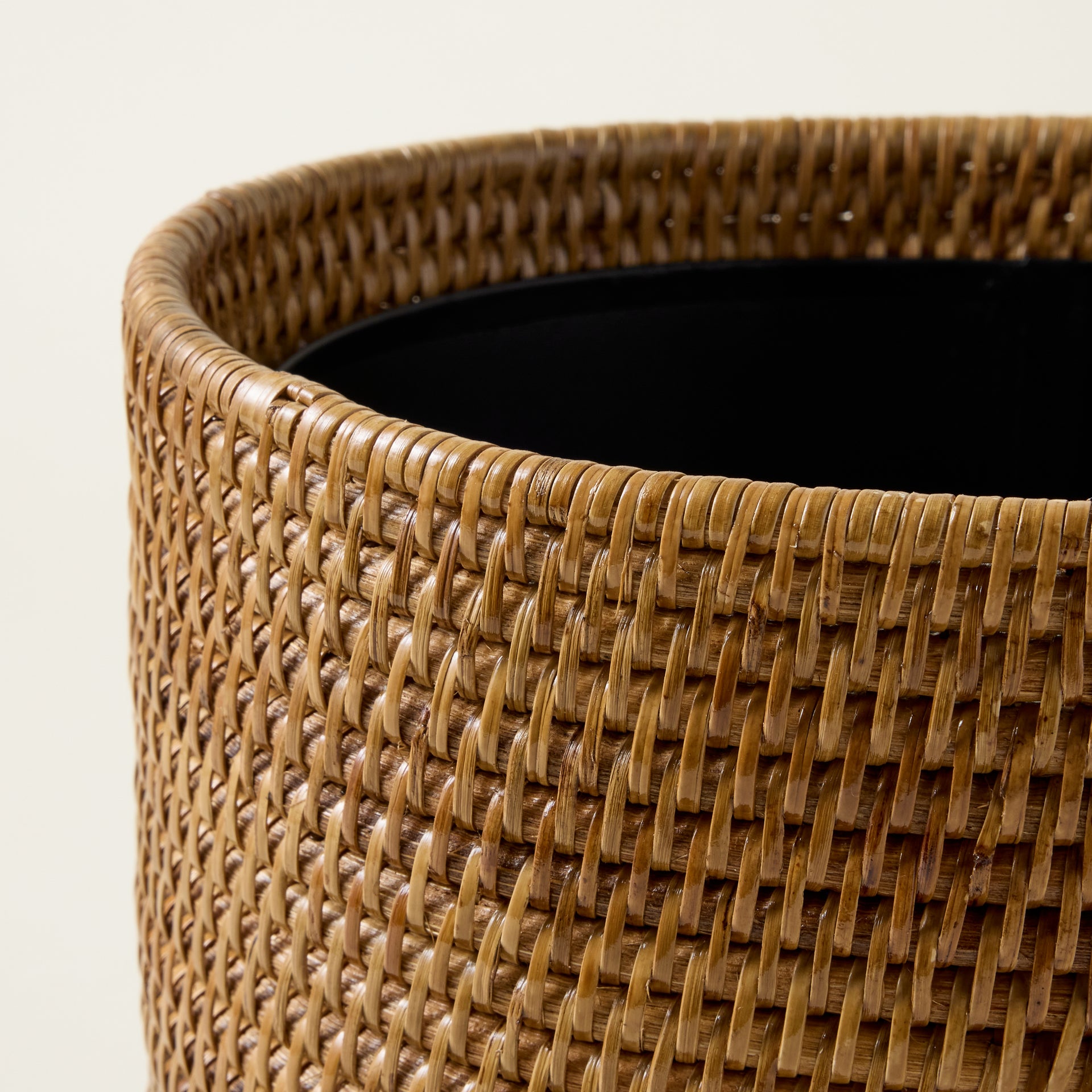 Rattan Oval Wastebasket