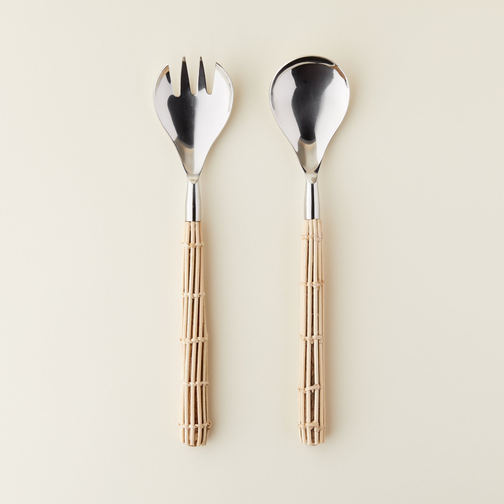 Rattan Salad Servers