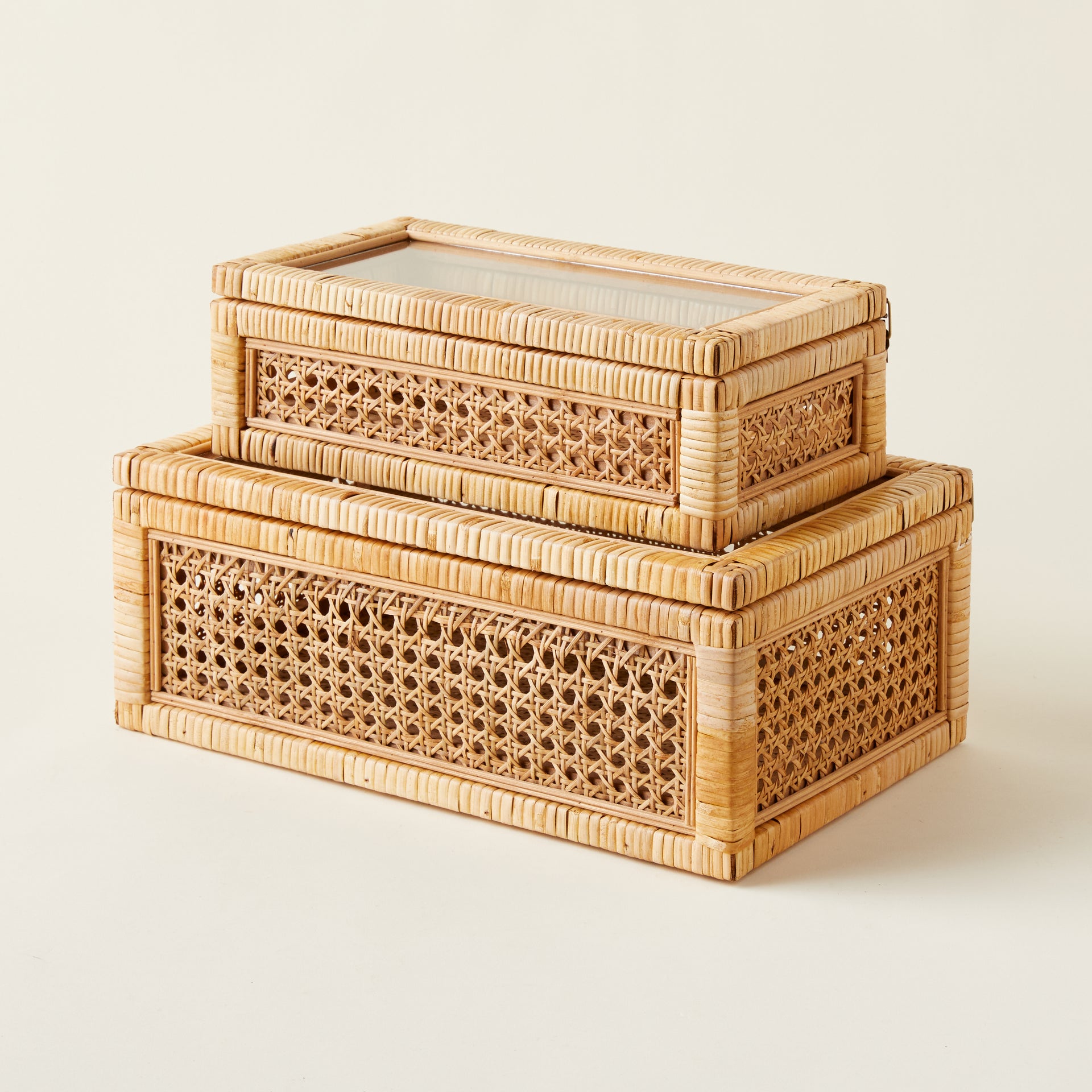 Rattan & Glass Display Box