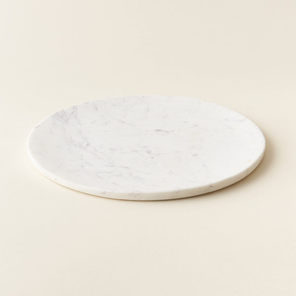 Round White Marble Platter