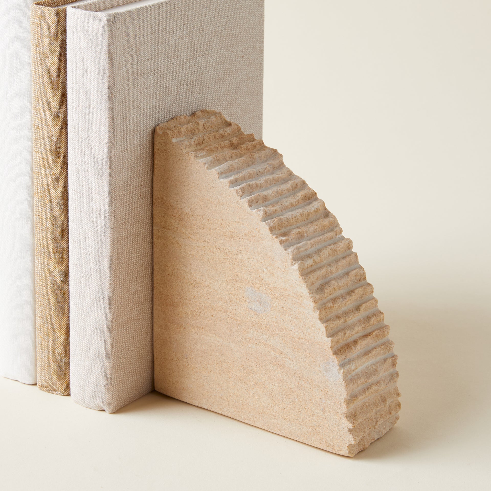 Ribbed Sandstone Bookends