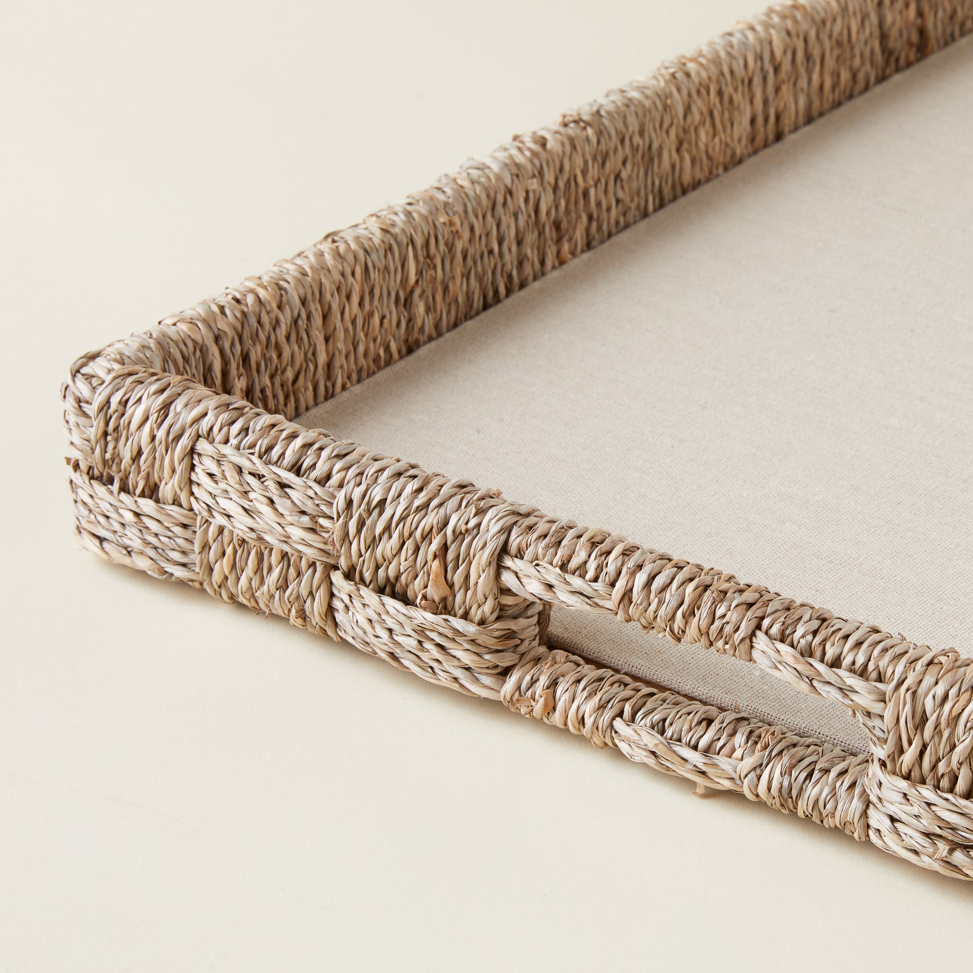 Seagrass and Rattan Serving Tray