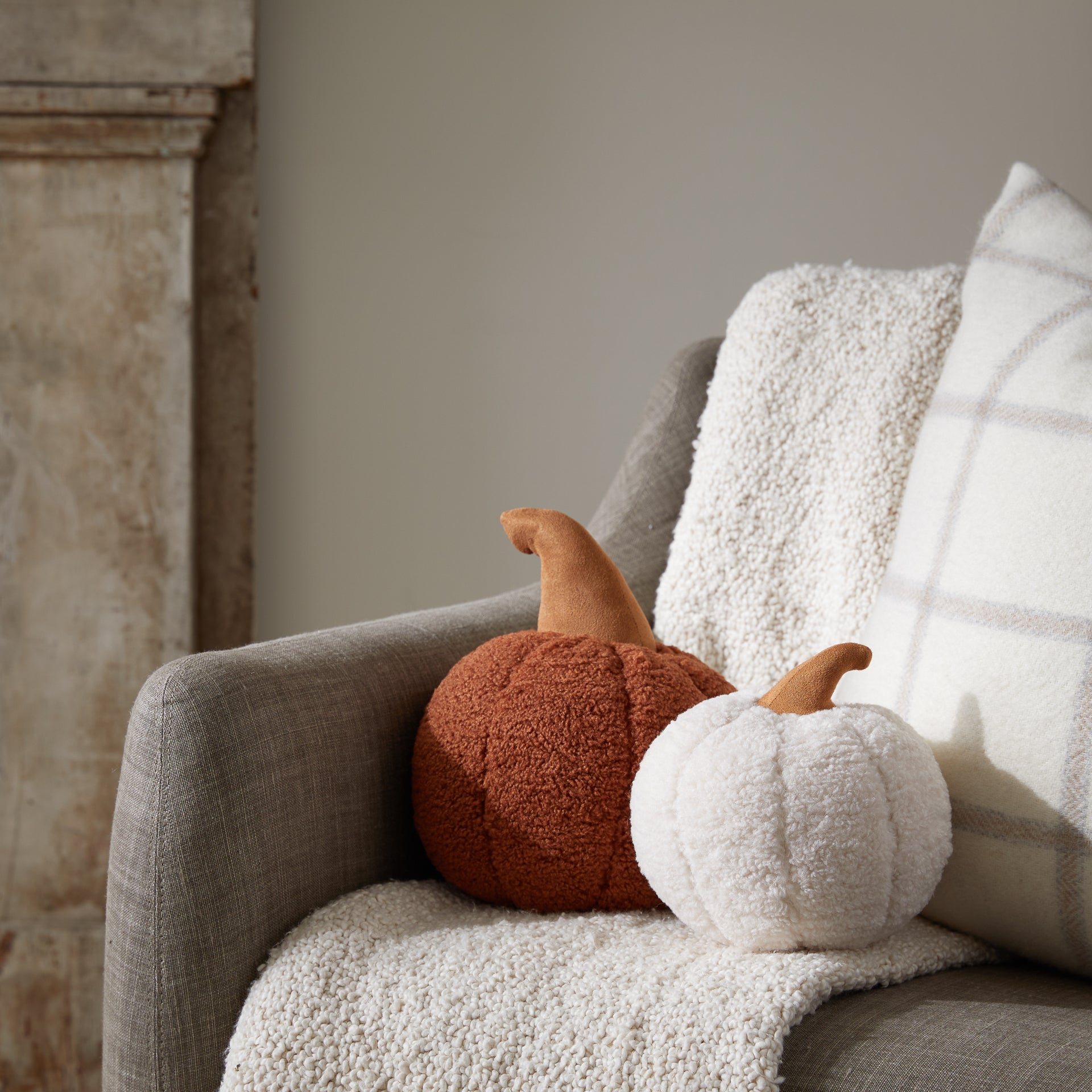 Sherpa Pumpkin Pillow