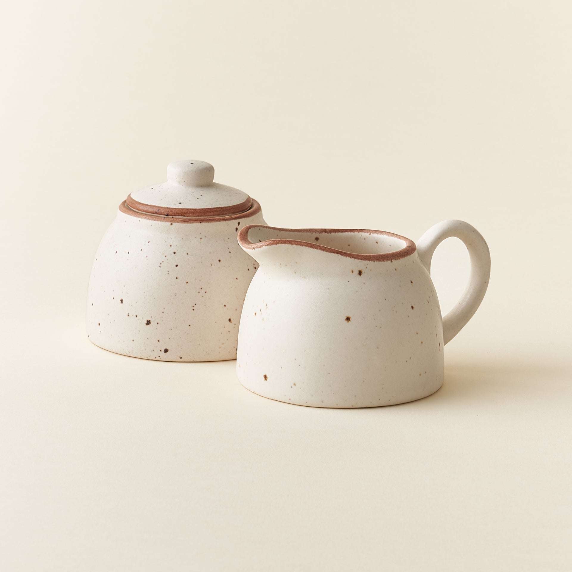 Speckled Creamer & Sugar Jar Set