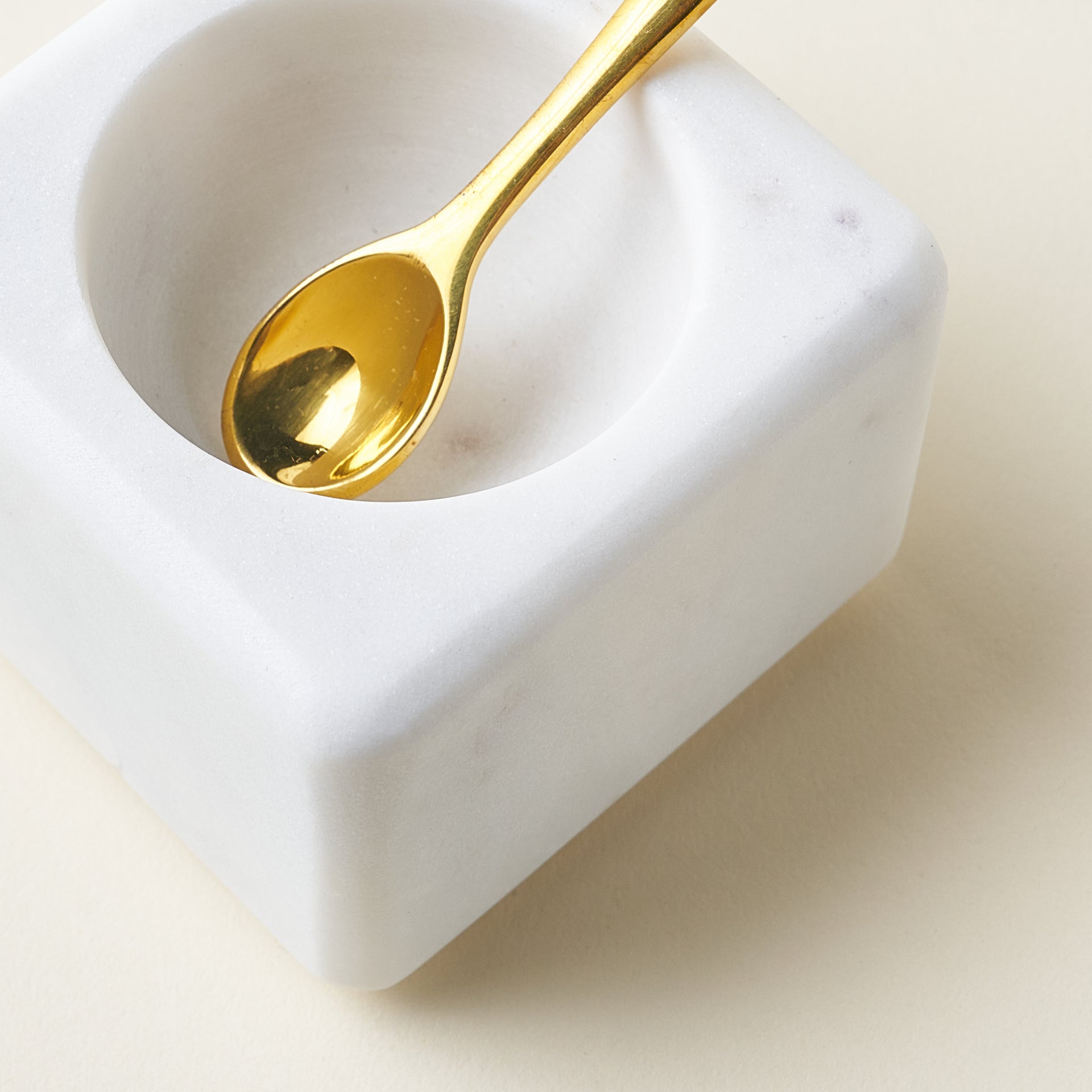 Square Marble Bowl with Spoon