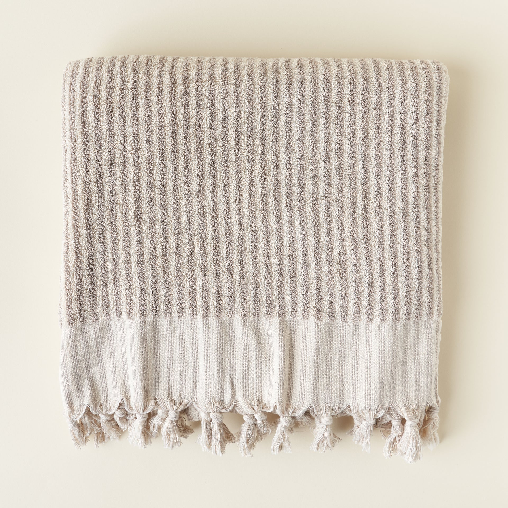 Stripe Fringe Bath Towel