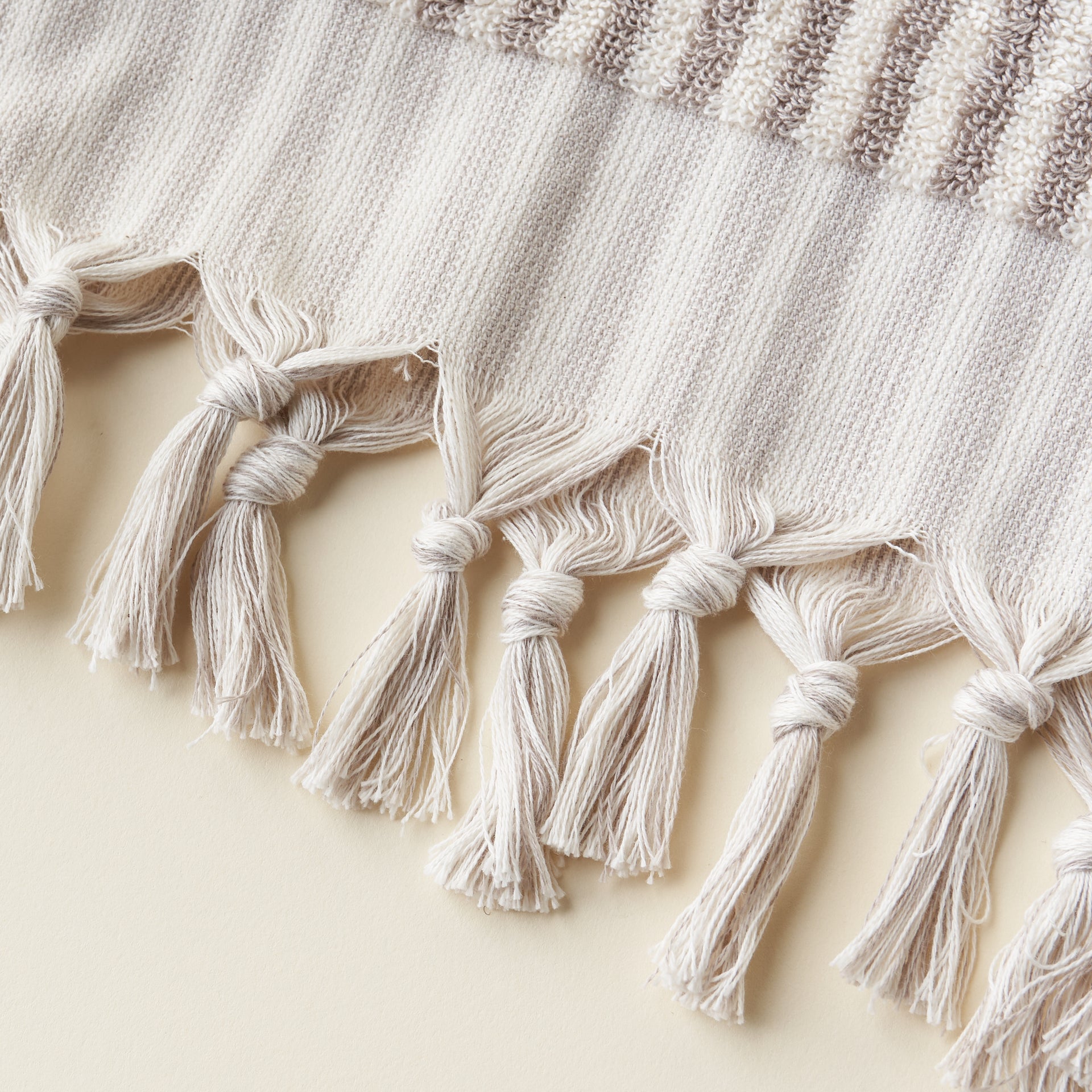 Stripe Fringe Hand Towel