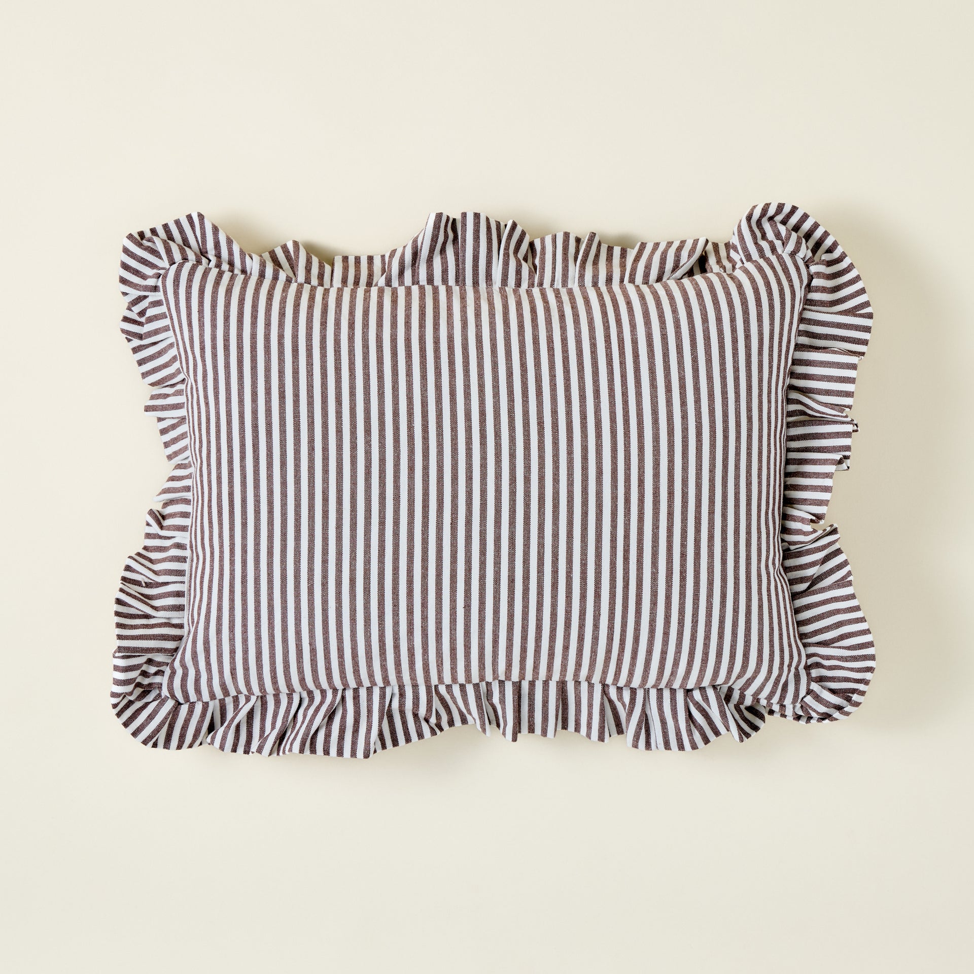 Striped Ruffle Lumbar Pillow