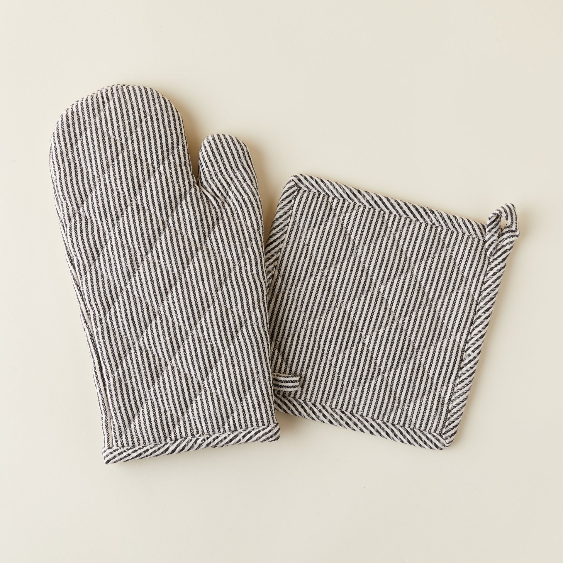 Ticking Stripe Oven Mitt