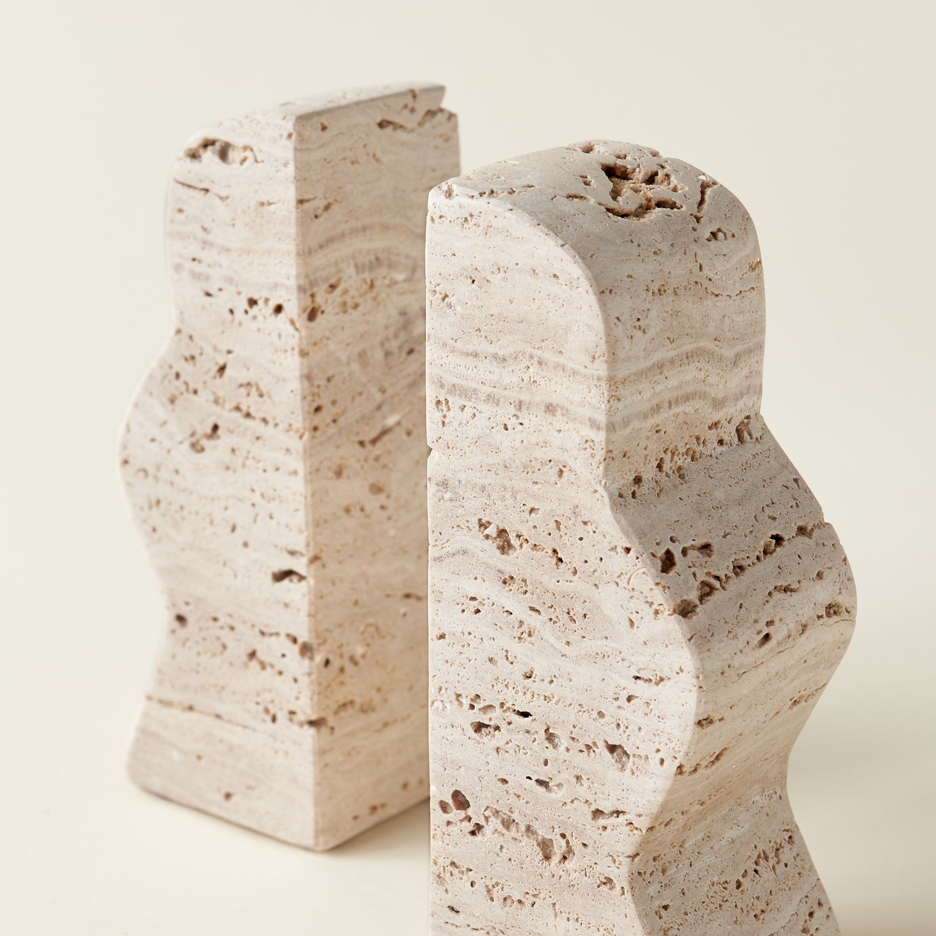 Travertine Bookends