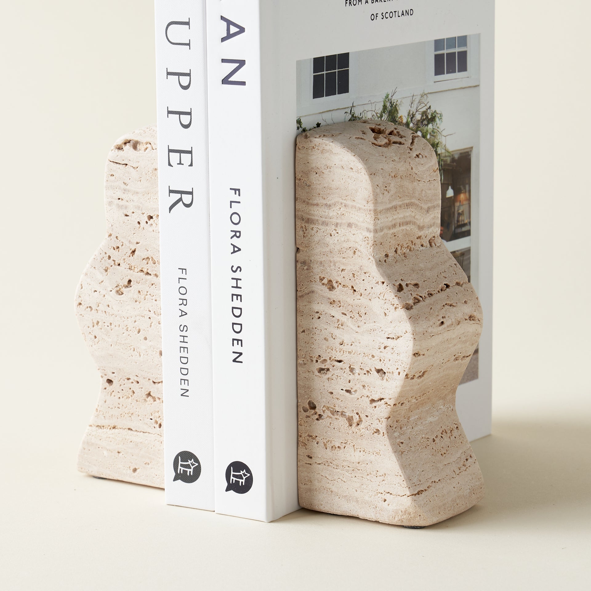 Travertine Bookends