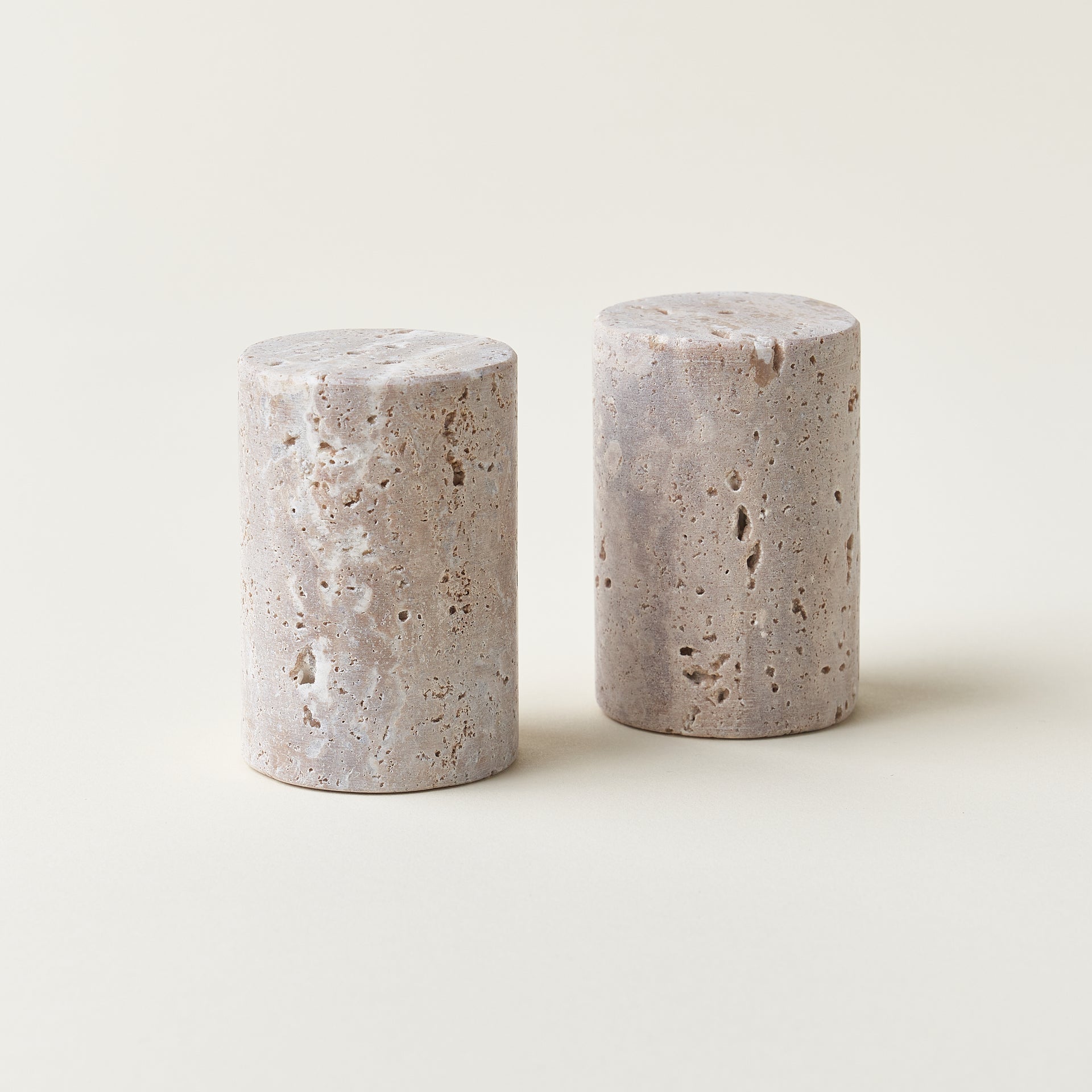 Travertine Salt & Pepper Shakers