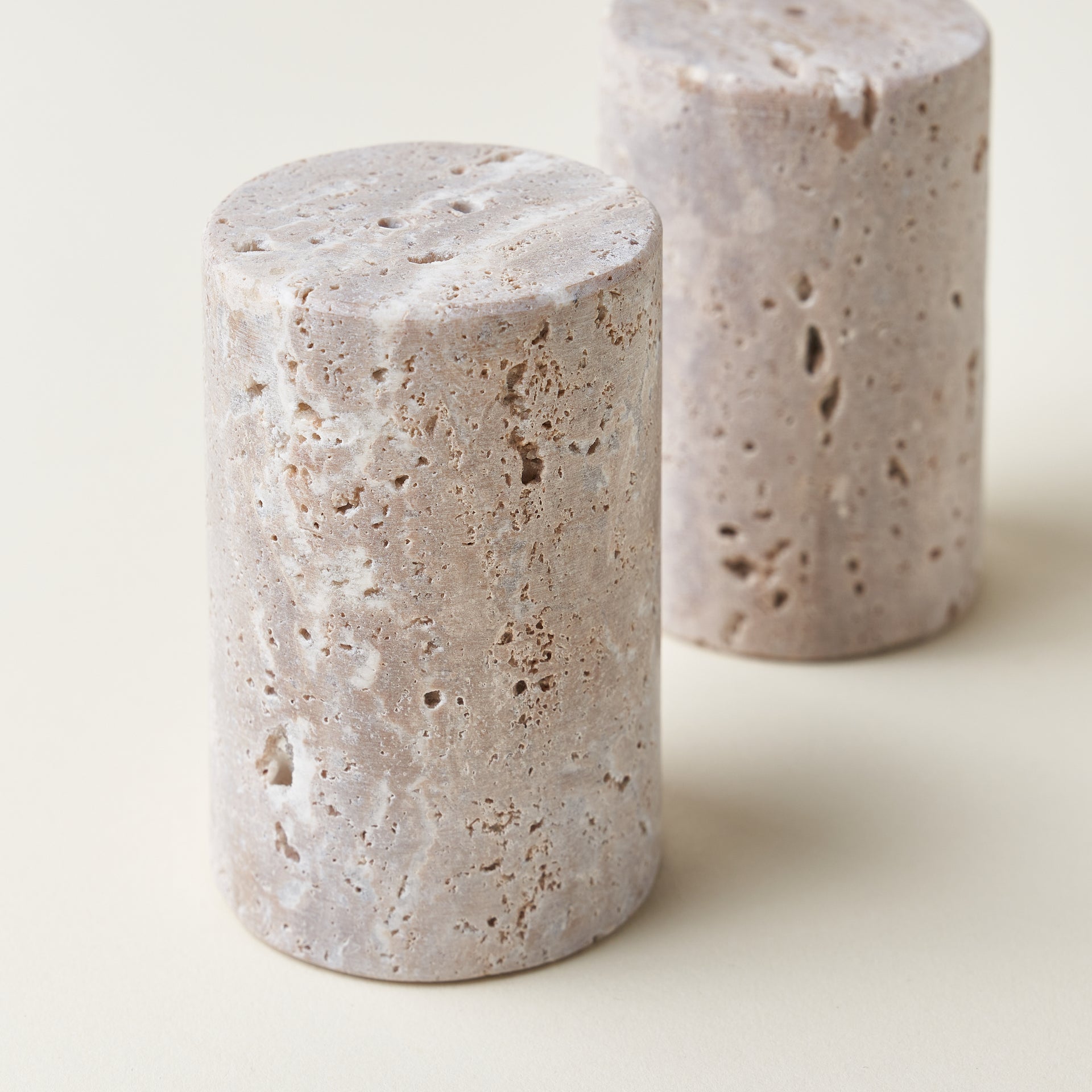 Travertine Salt & Pepper Shakers