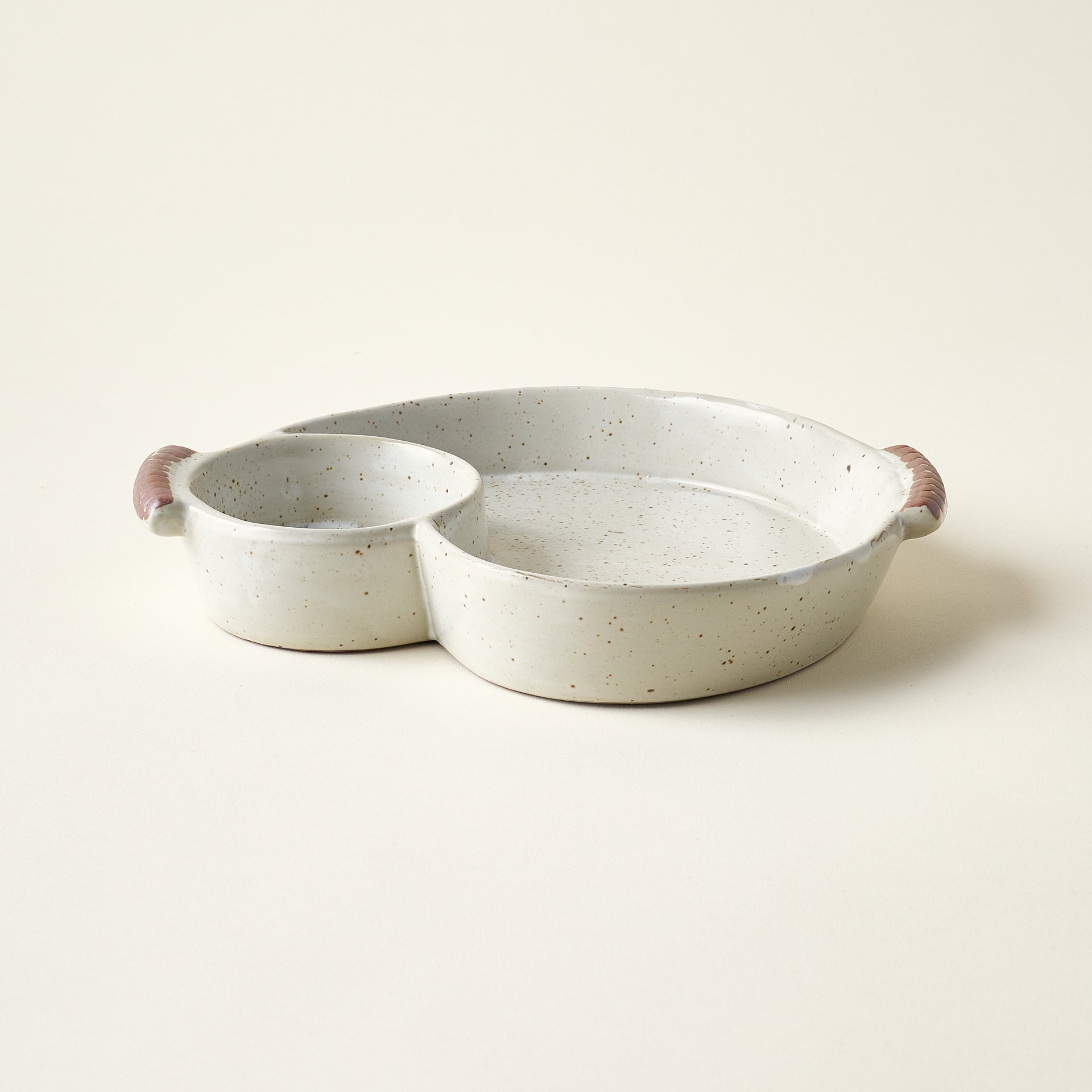 Two Section Stoneware Dish