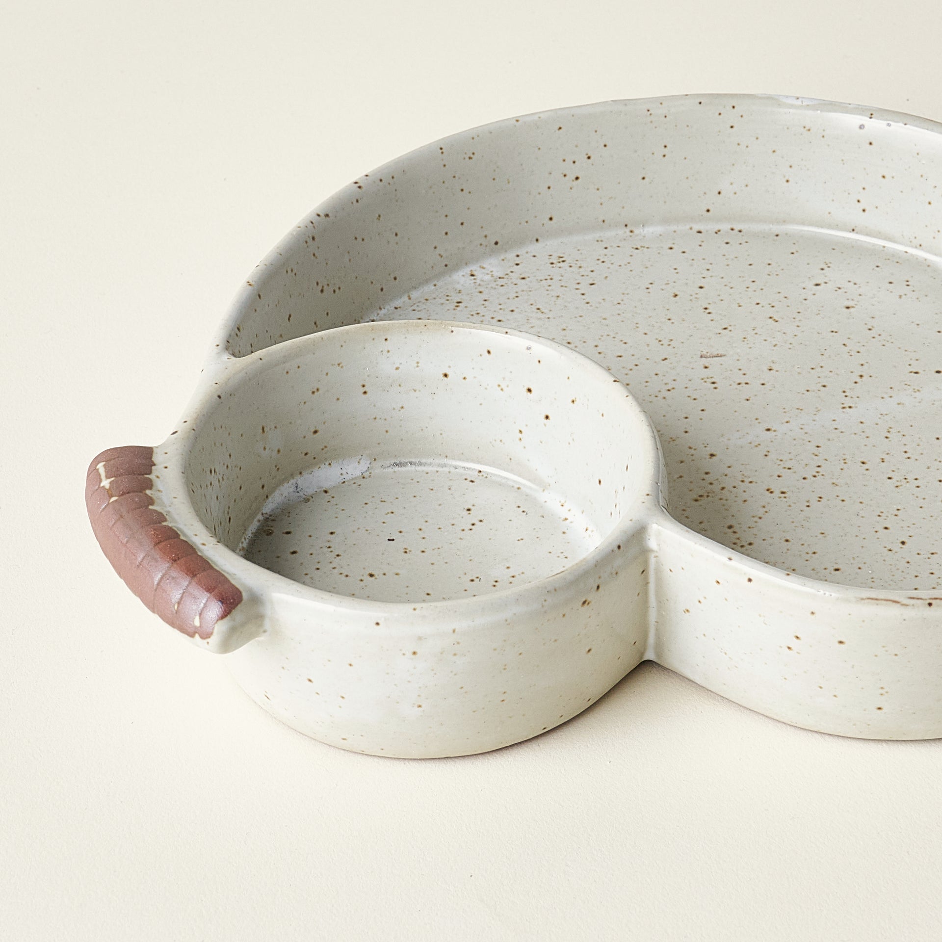 Two Section Stoneware Dish