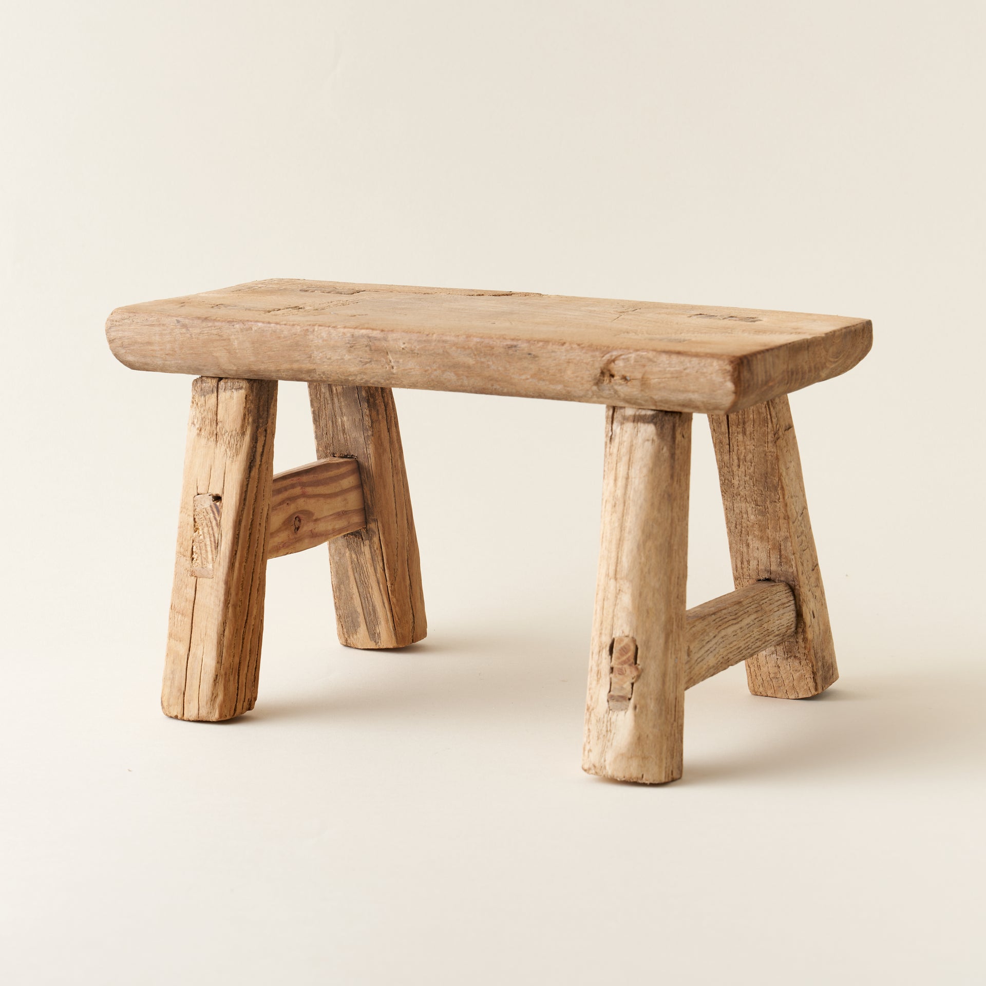 Vintage Elm Wood Stool