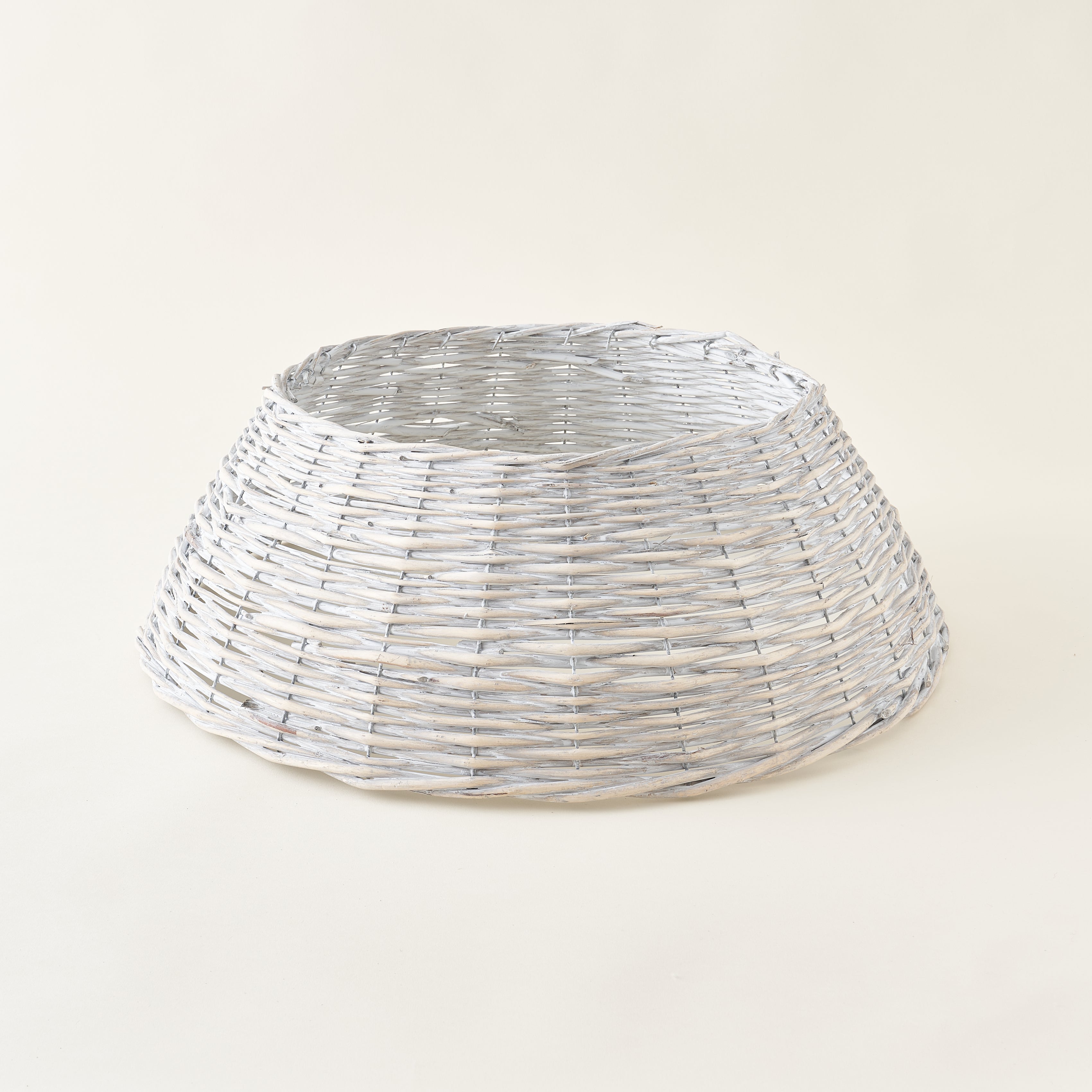 Whitewash Rattan Tree Skirt KATE MARKER HOME