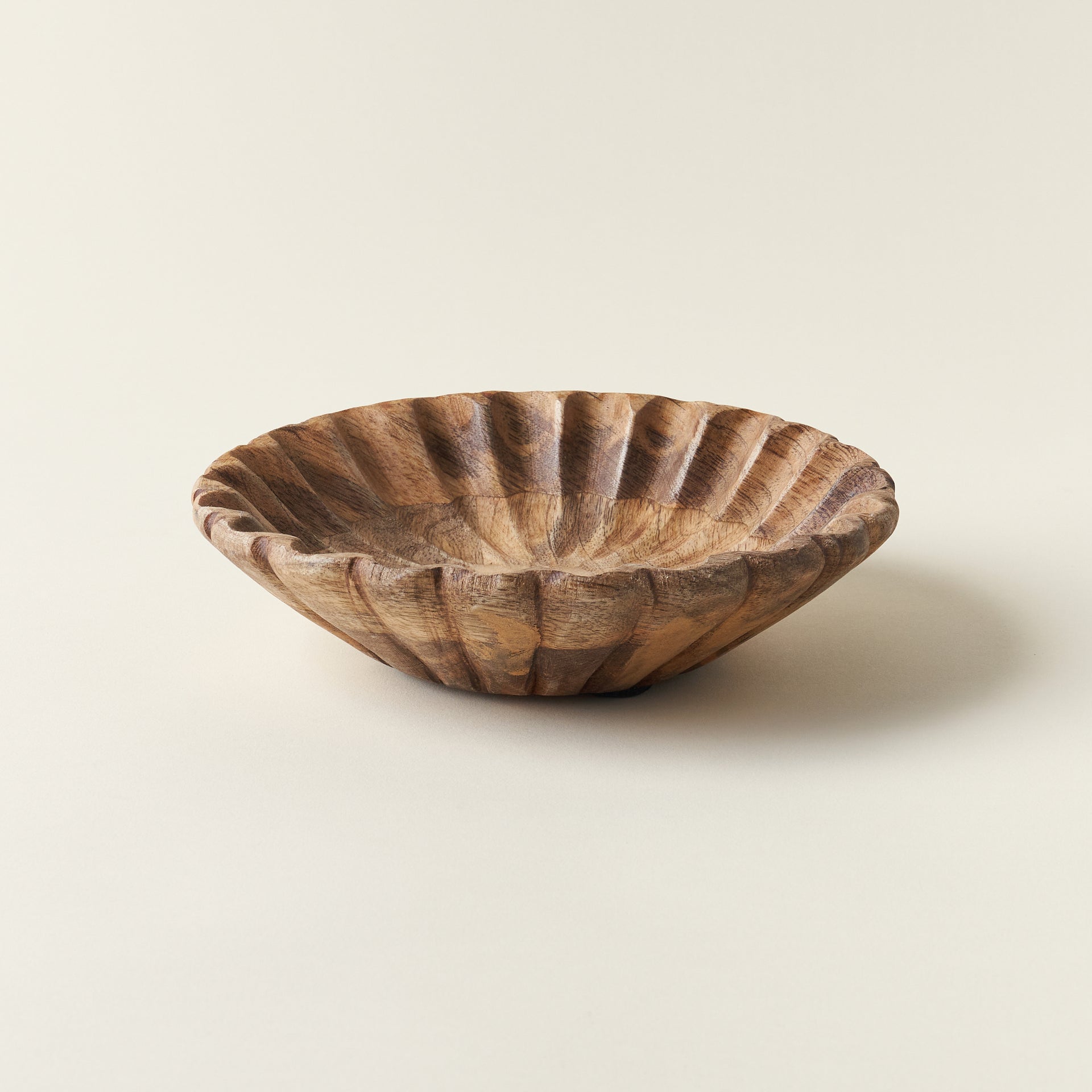 Scalloped Mango Wood Bowl