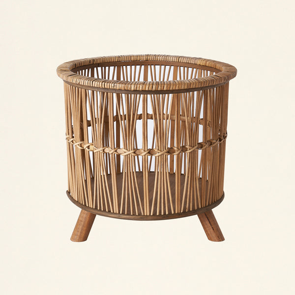 Woven Bamboo Footed Baskets