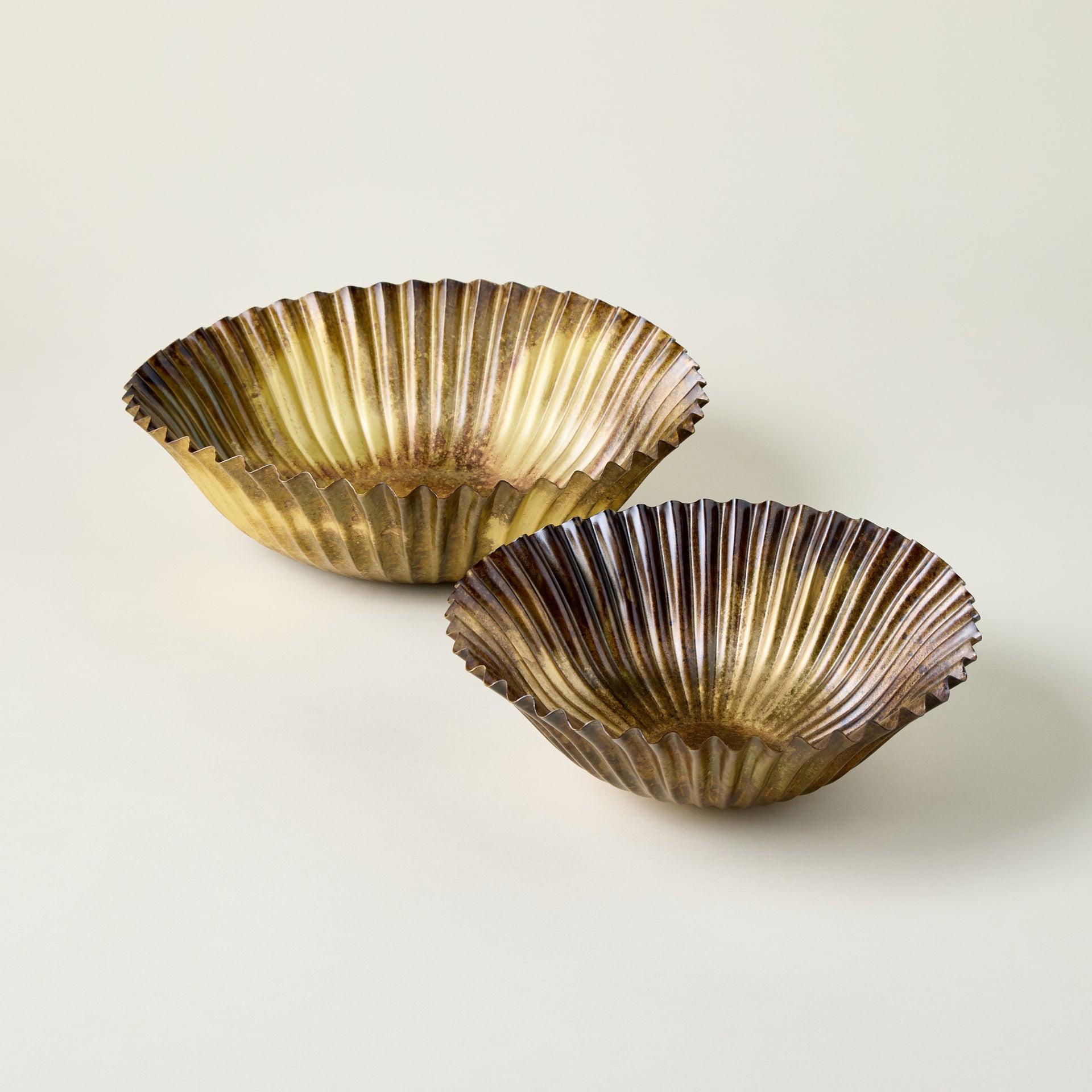 Fluted Antique Brass Bowl
