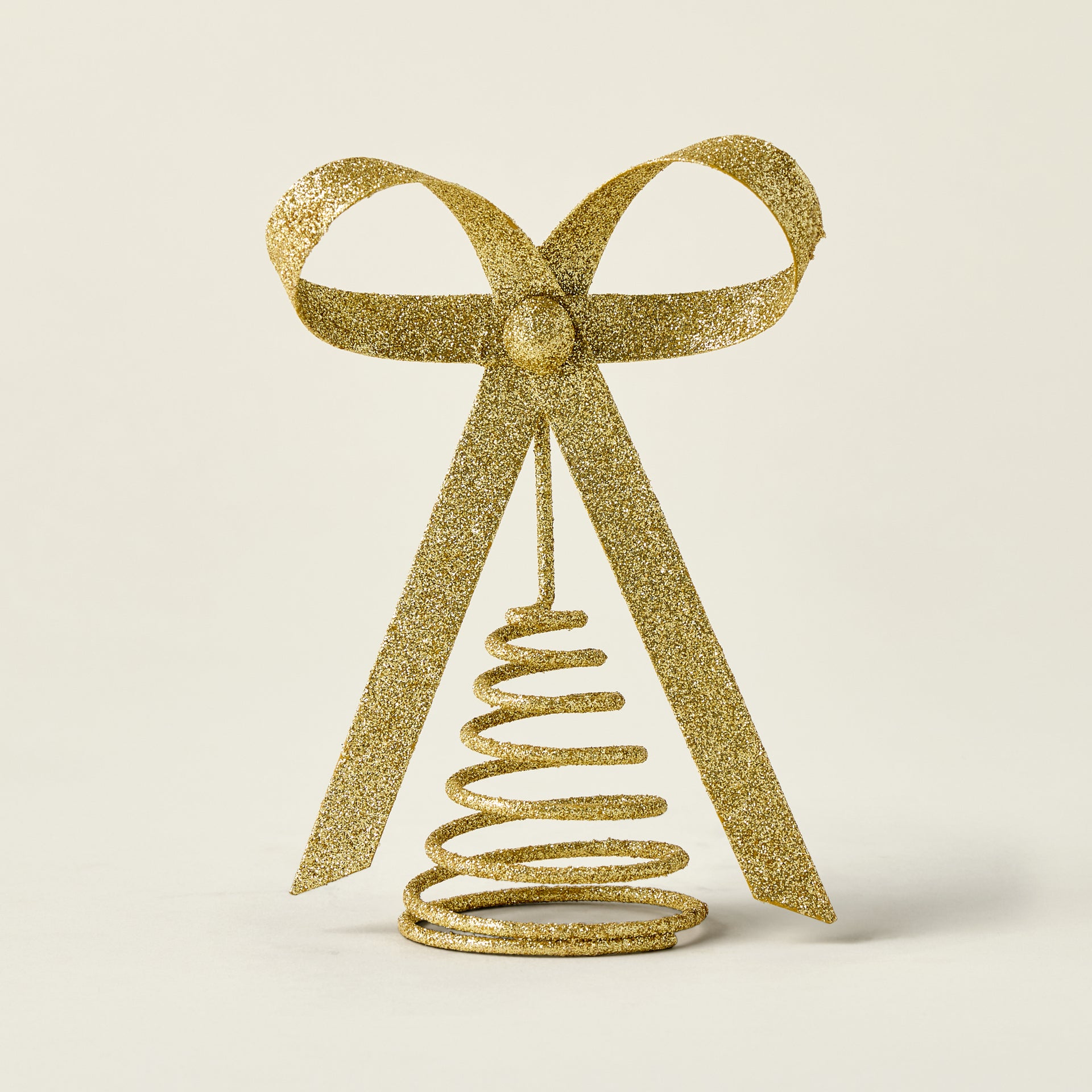 Gold Glitter Bow Tree Topper