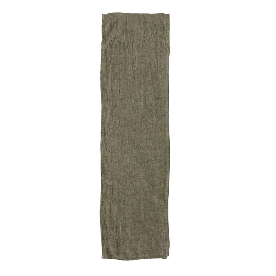 Olive Linen Table Runner