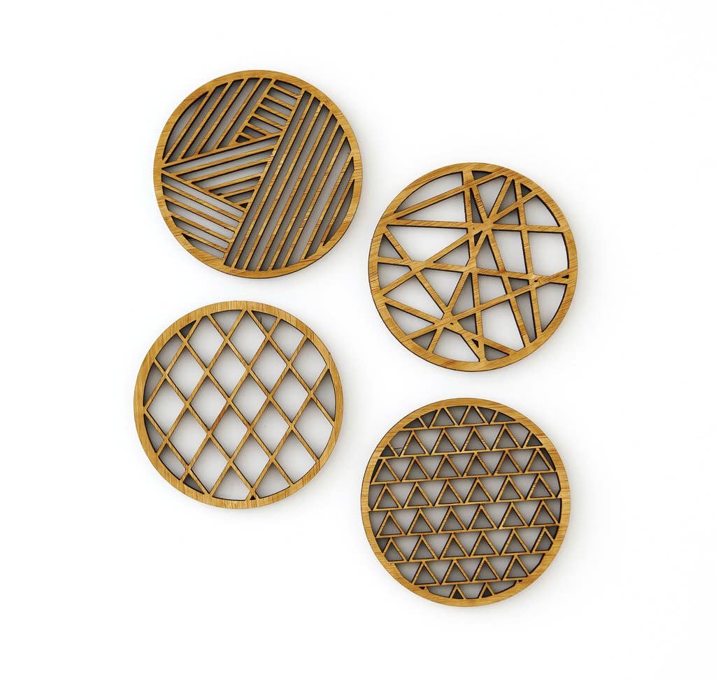 Geometric Bamboo Coasters