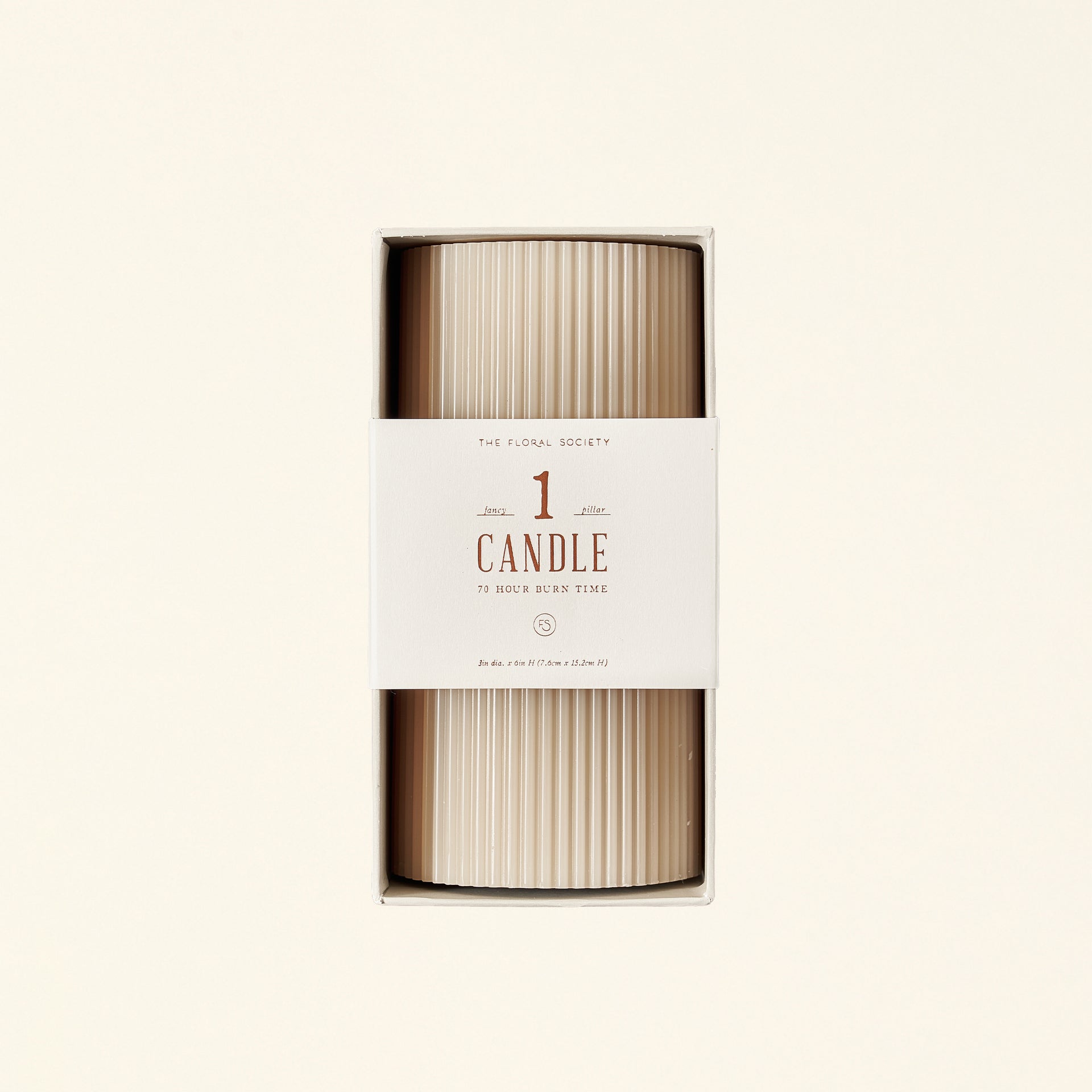 3x6 Fluted Pillar Candle