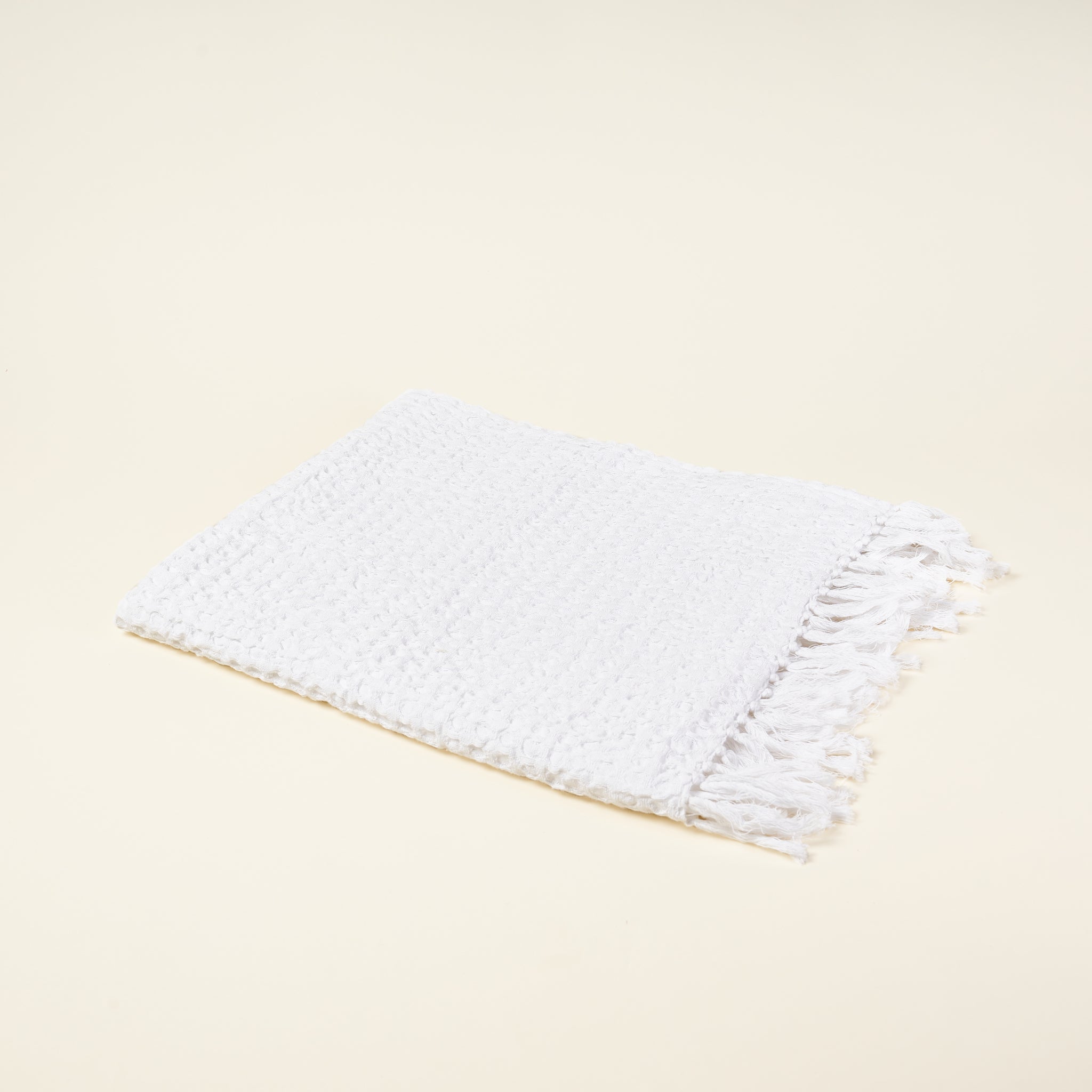 Linen Cotton Waffle Towel With Fringes, Black Waffle Bath Linen