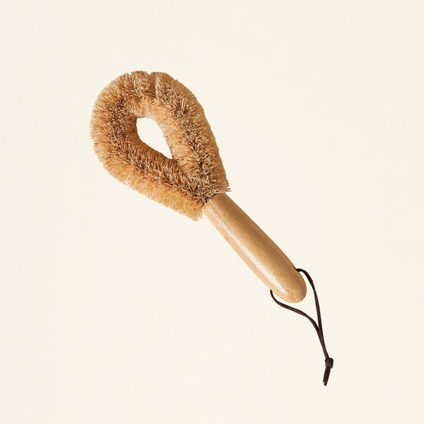 Bamboo Brush with Leather Tie