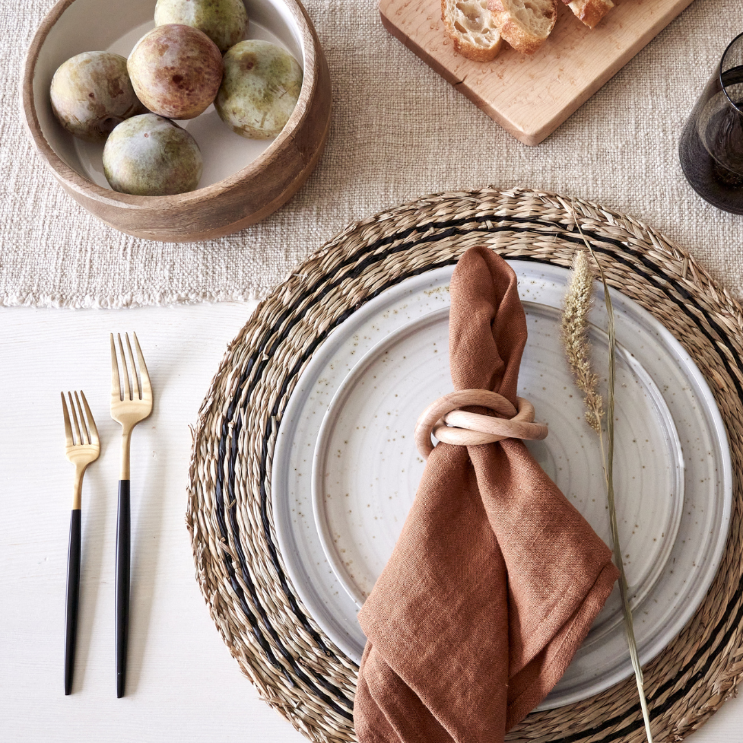 Black & Gold Flatware 5pc Placesetting