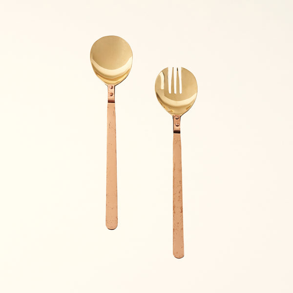 Brass Servers with Copper Handles