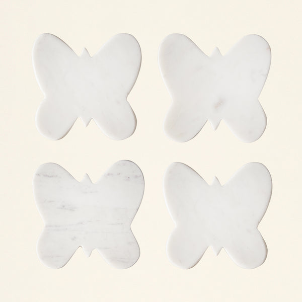 Butterfly Marble Coasters - Set of 4