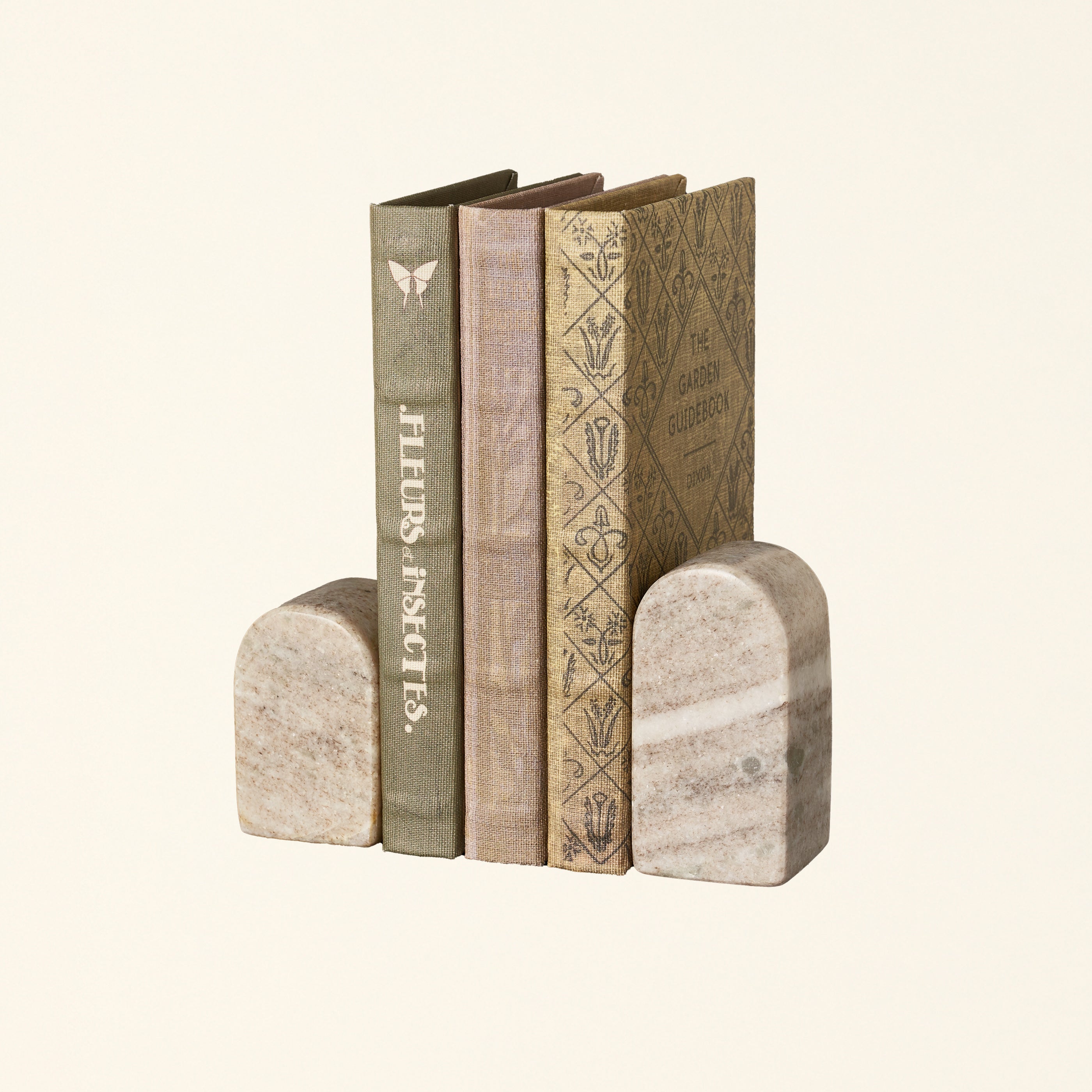 Cream Marble Bookend Set