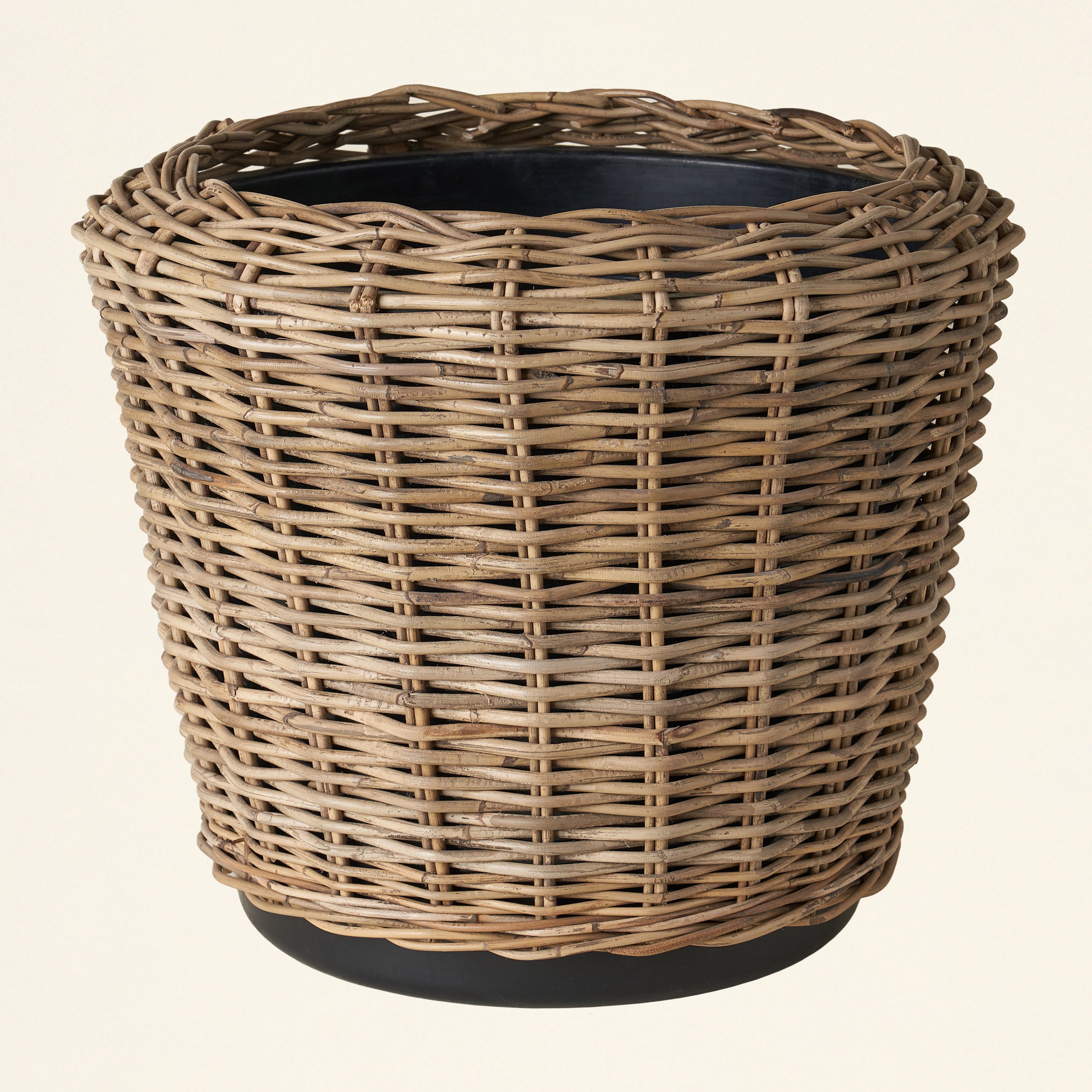 Grey Rattan Planter Basket