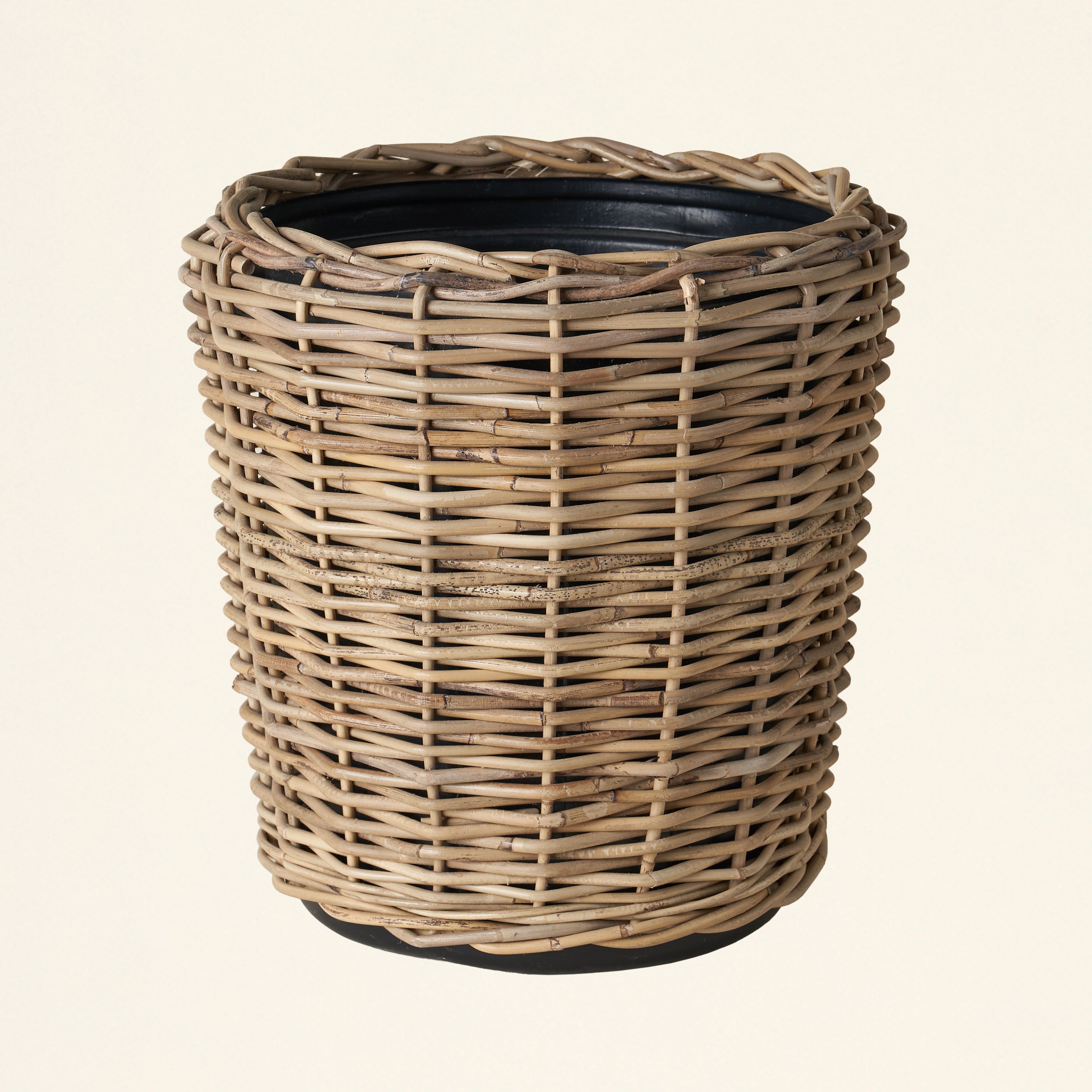 Grey Rattan Planter Basket