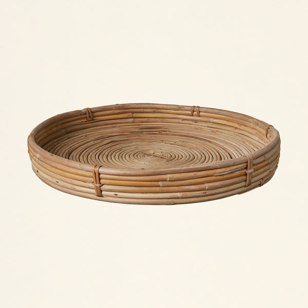 Hand-Woven Cane Tray