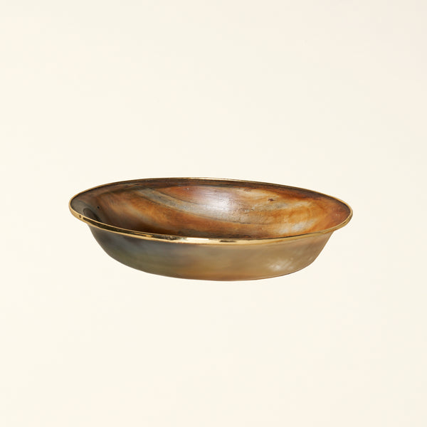 Horn Bowl with Brass Rim