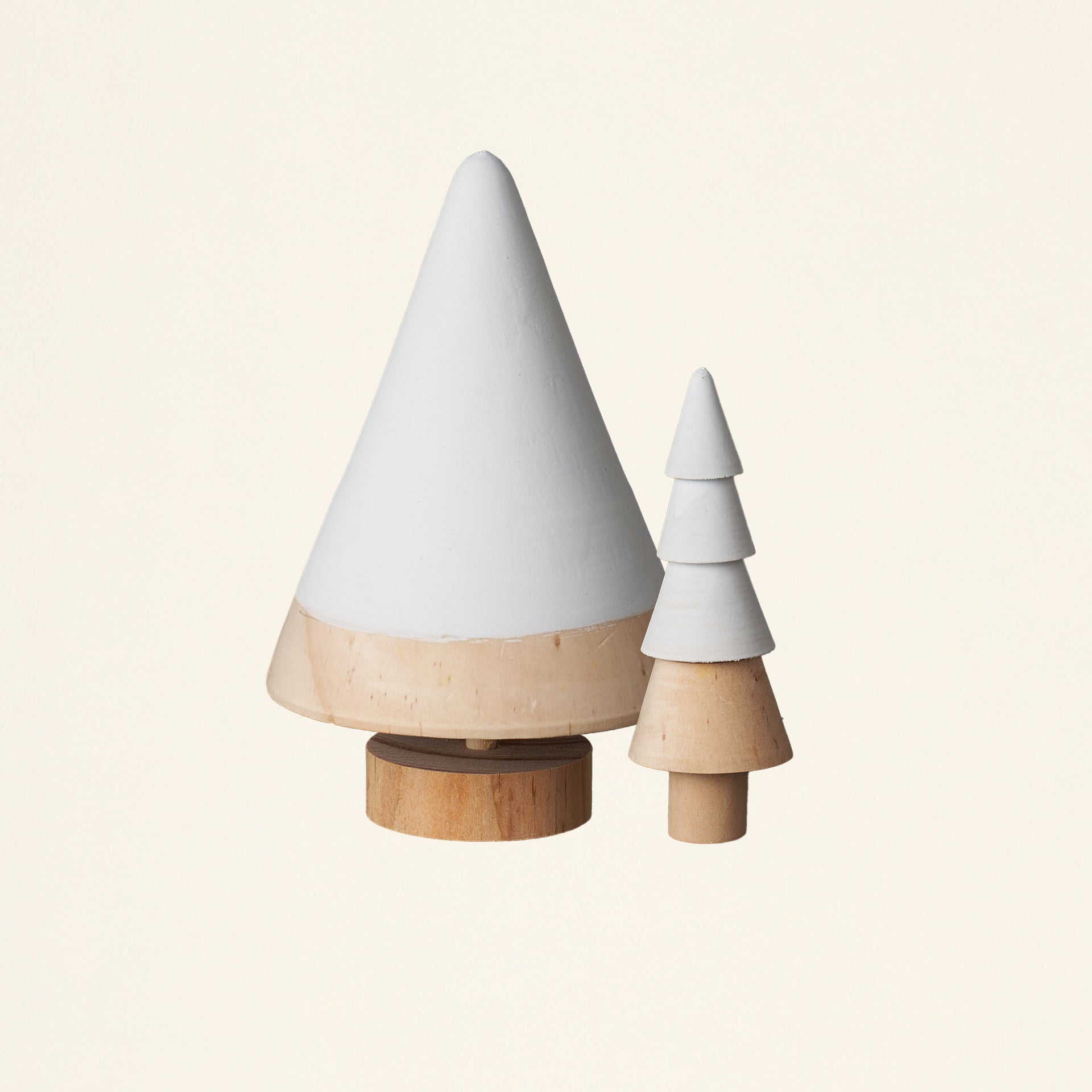 Tiered White & Wood Tree