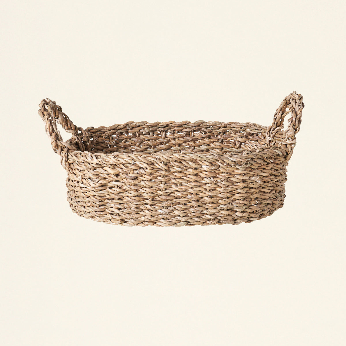 Oval Natural Woven Seagrass Baskets with Handles