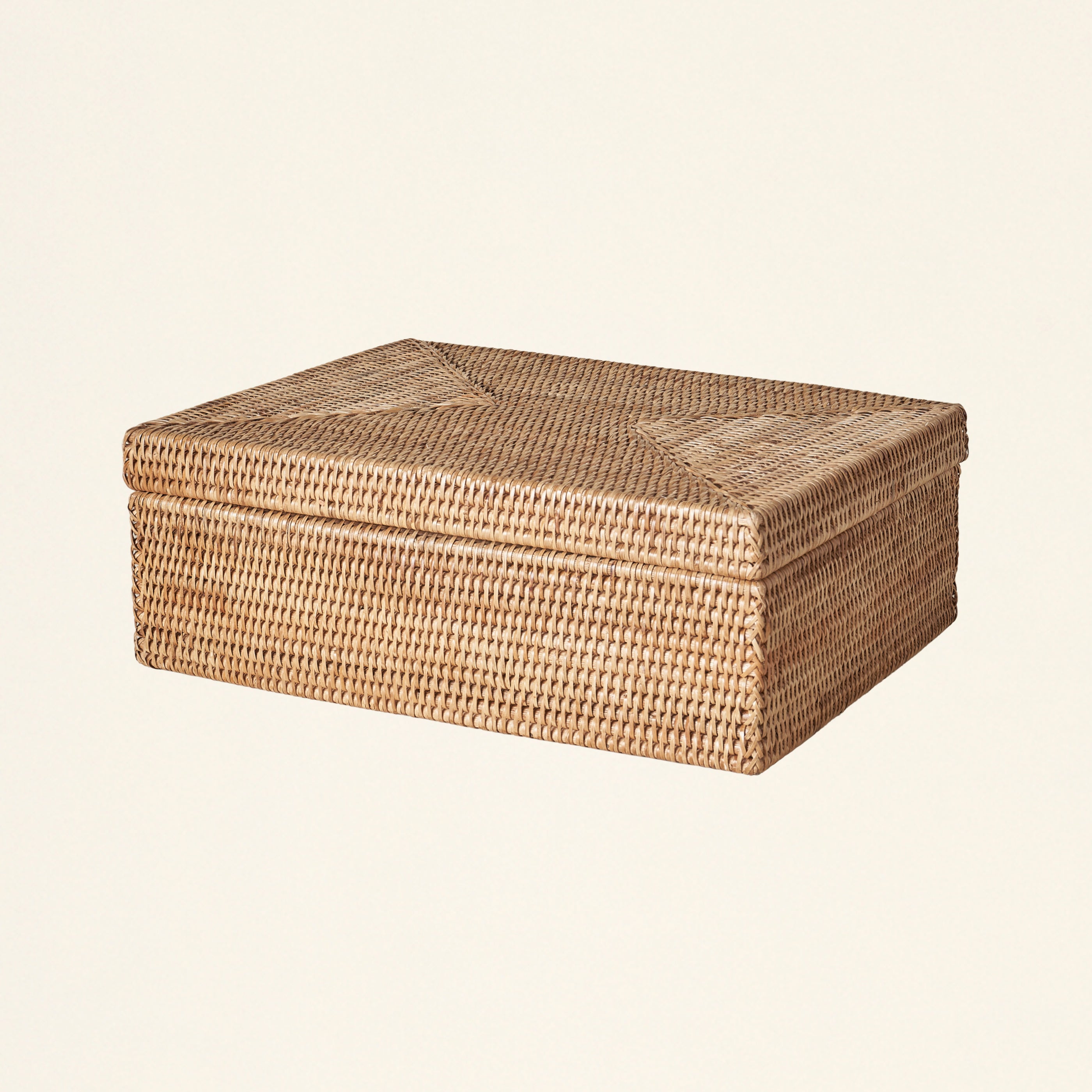 Rattan Or Wicker Storage Boxes With Lids Design Square Set Of 3 Woven