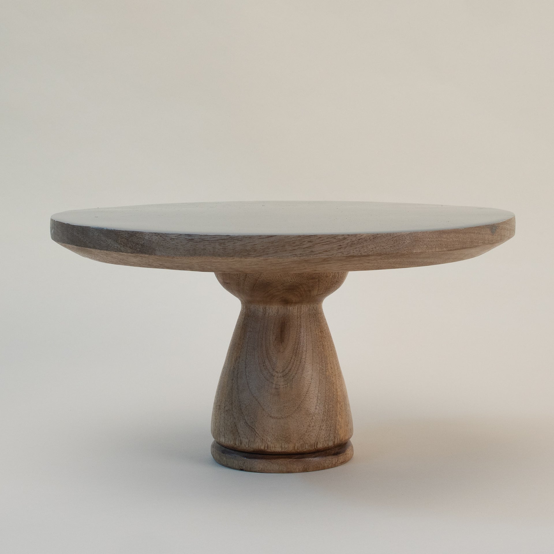 Round Enameled Mango Wood Pedestal