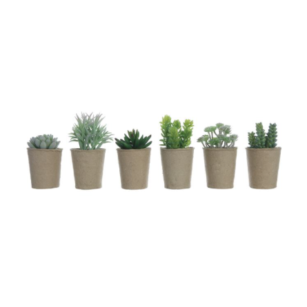 Faux Succulent in Paper Pot