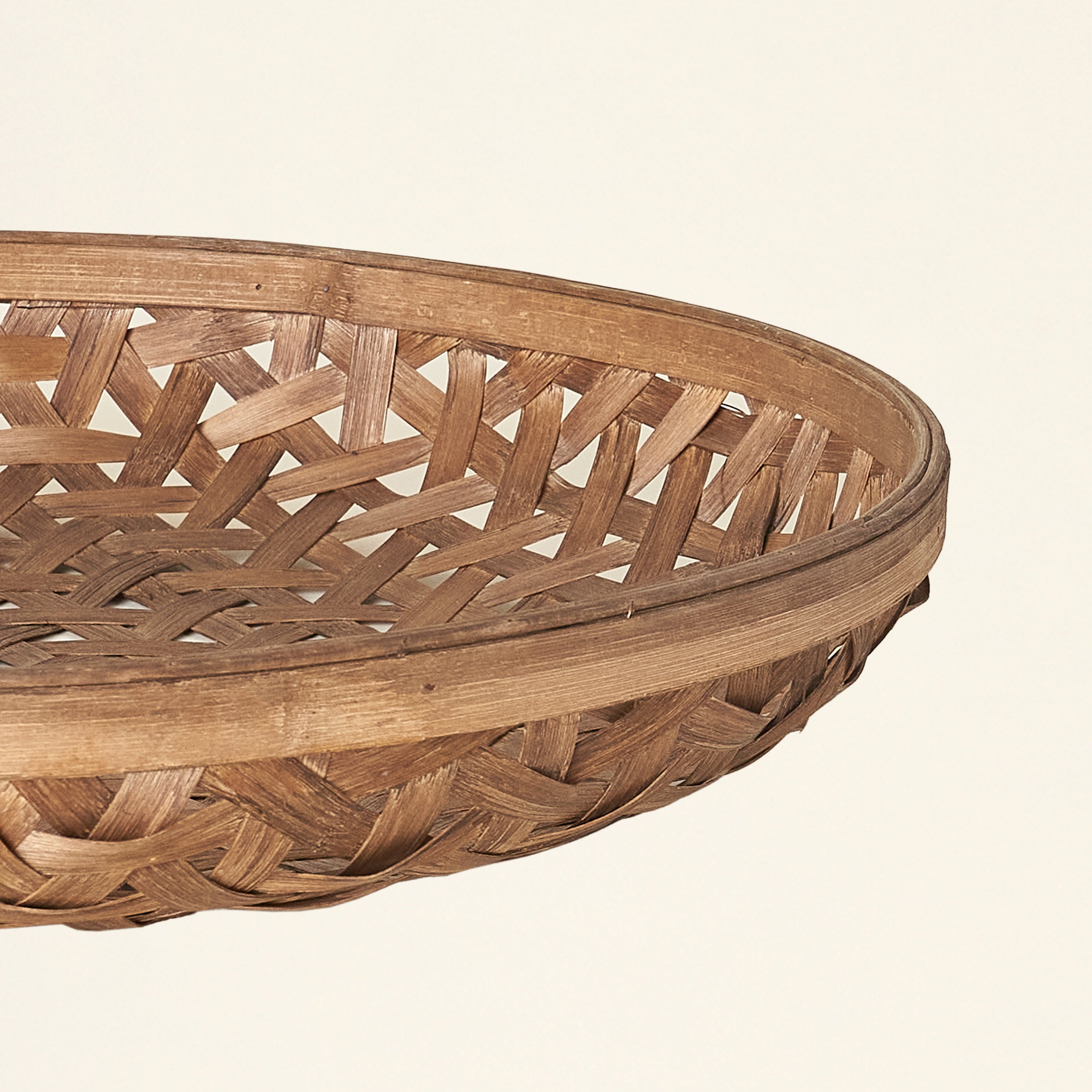Round Woven Bamboo Baskets - Set of 3